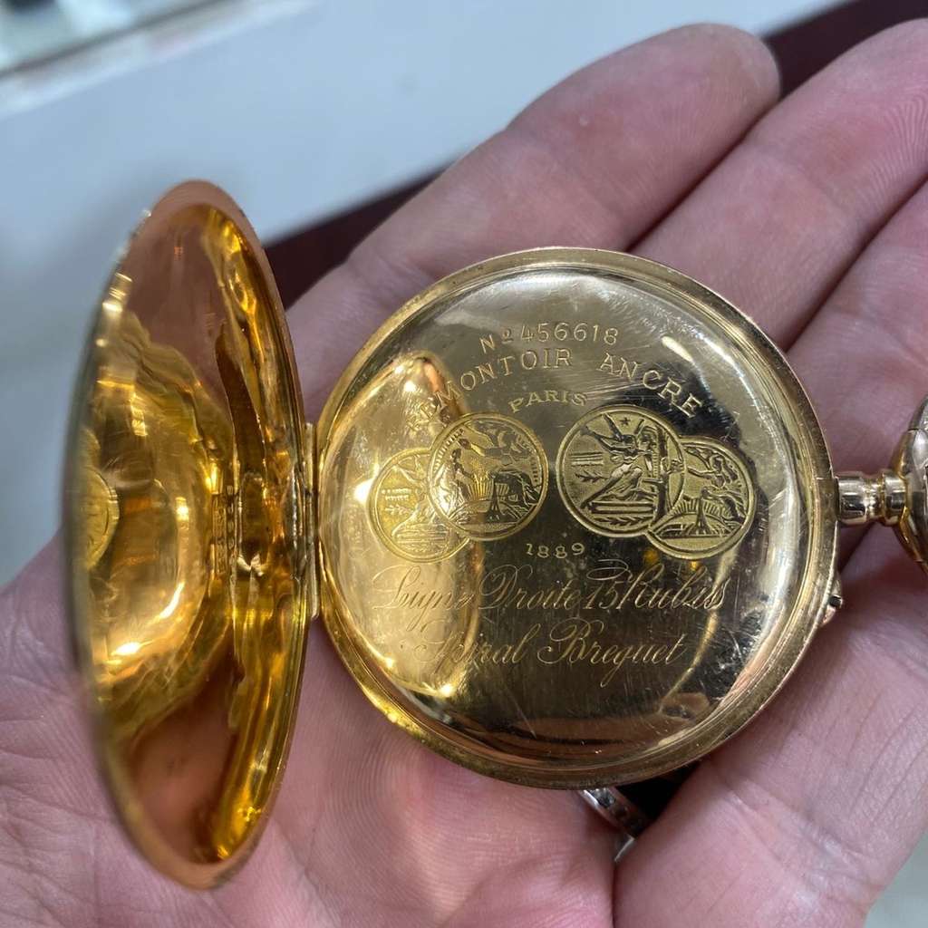 Unsigned / متعددة Pocket Watch Remontoir 18k - 3