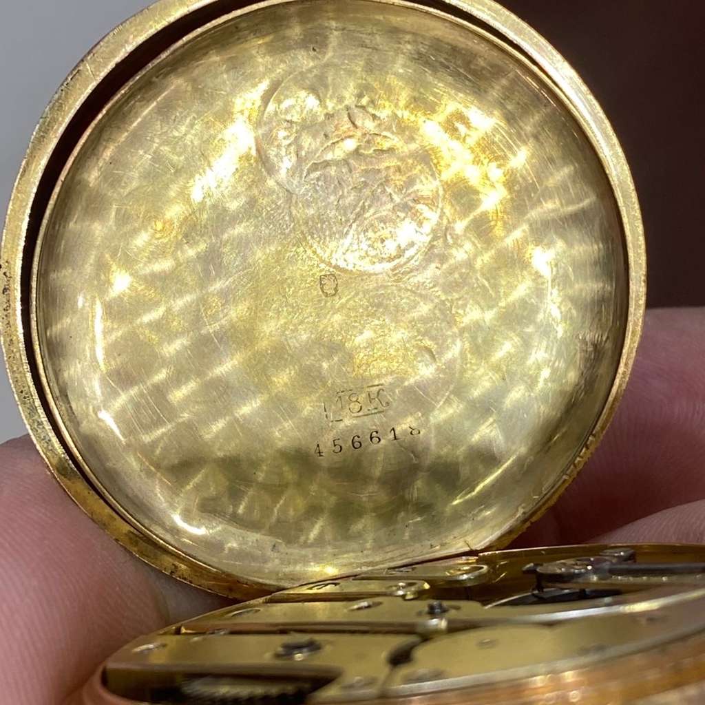 Unsigned / متعددة Pocket Watch Remontoir 18k - 5