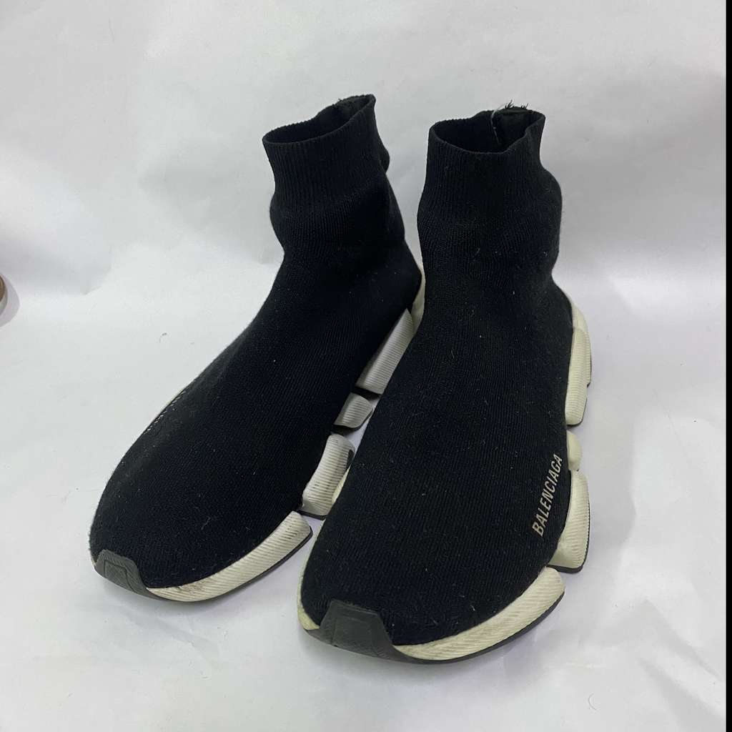 Balenciaga Black Stretch Tess Sneakers - 2