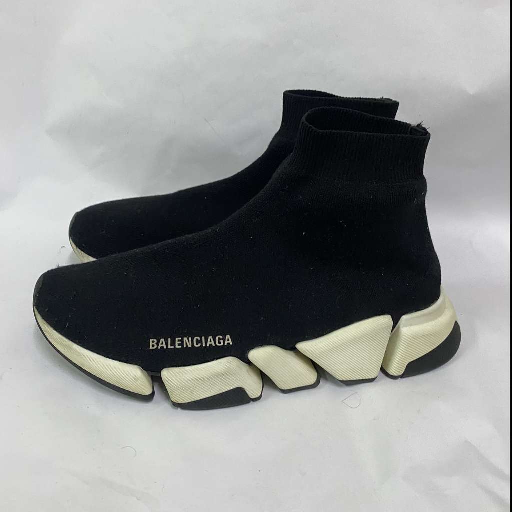 Balenciaga Black Stretch Tess Sneakers - 3