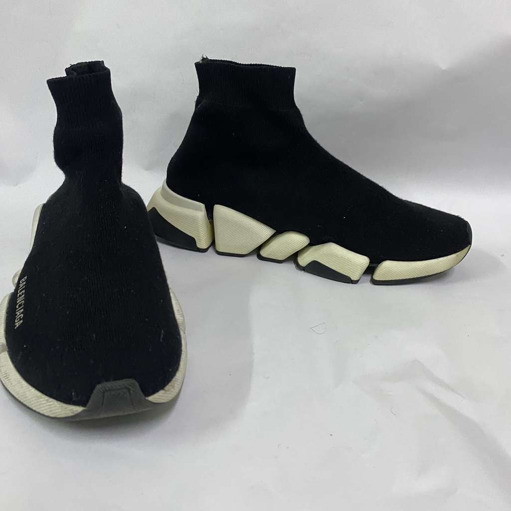 Balenciaga Black Stretch Tess Sneakers - 5