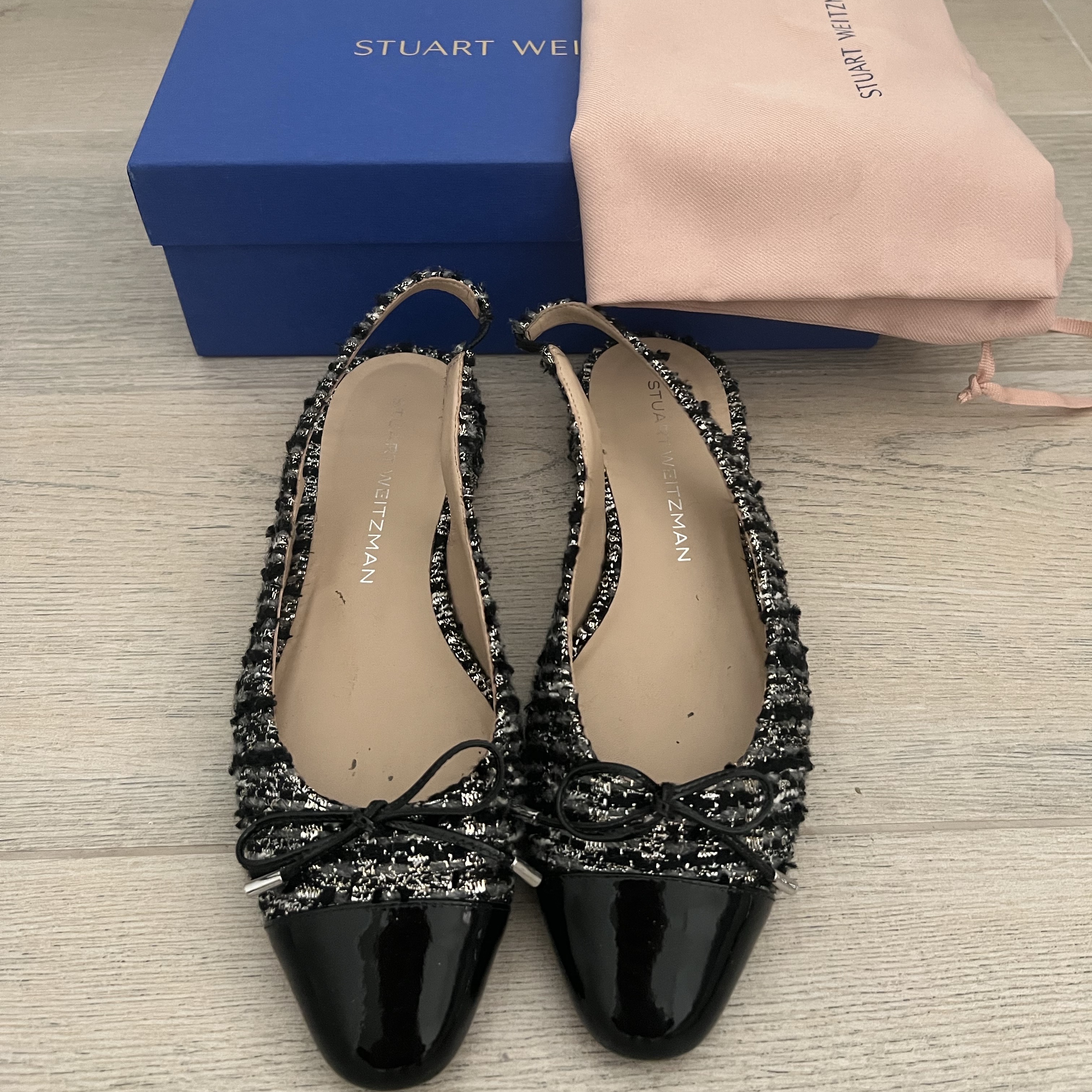 Stuart Weitzman Tweed Slingback Ballet Flat - 3