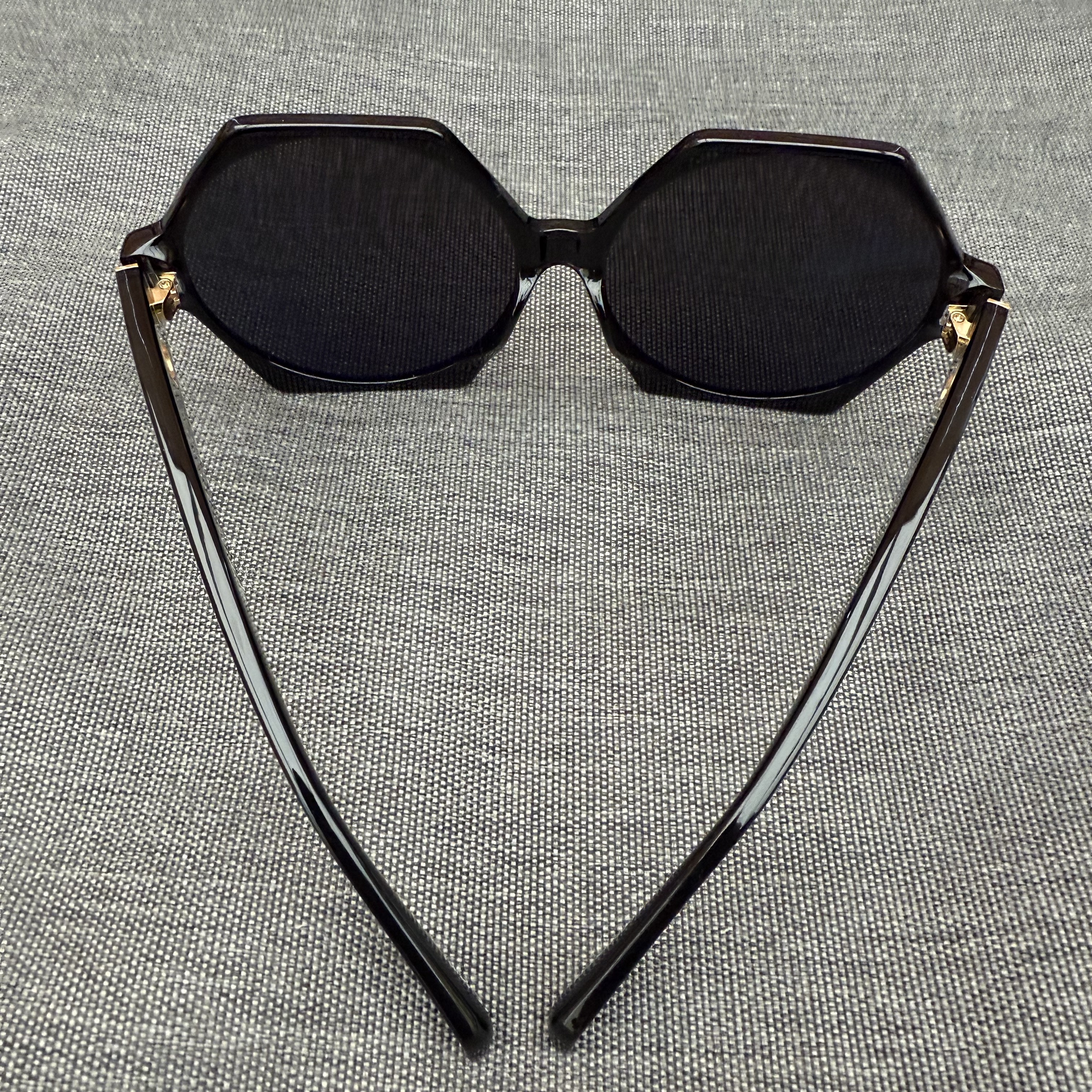 Linda Farrow Bora Hexagon Black Sunglasses - 4