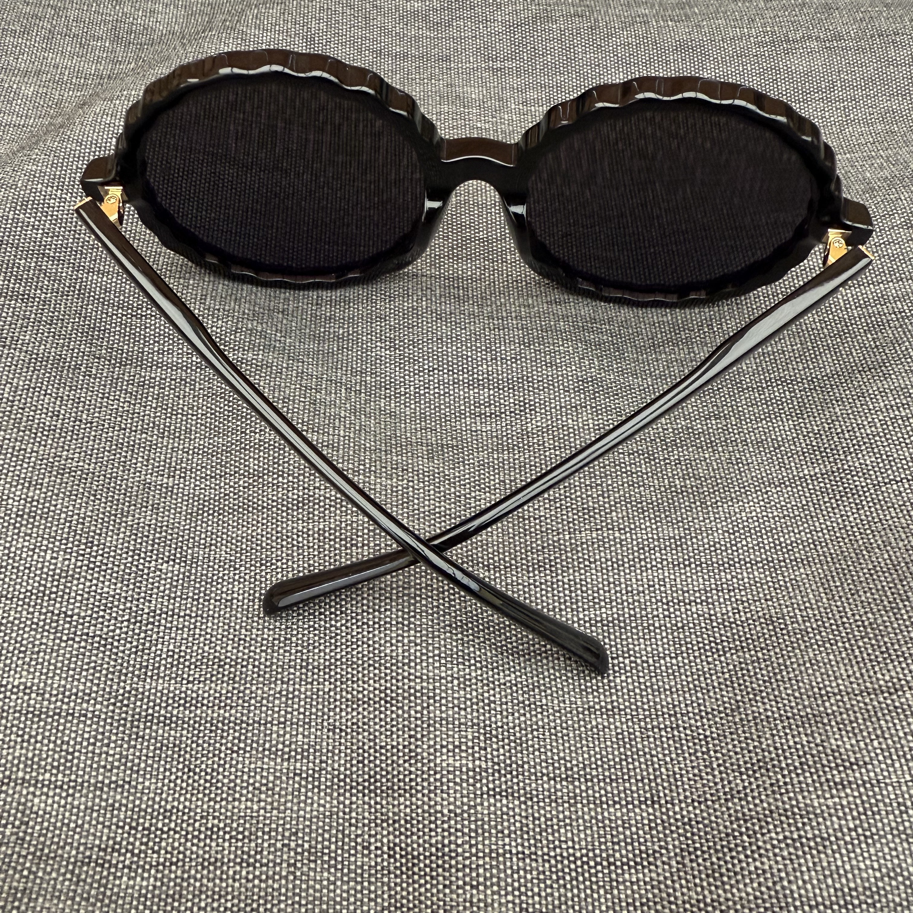 Linda Farrow Nova Round Black Sunglasses - 5