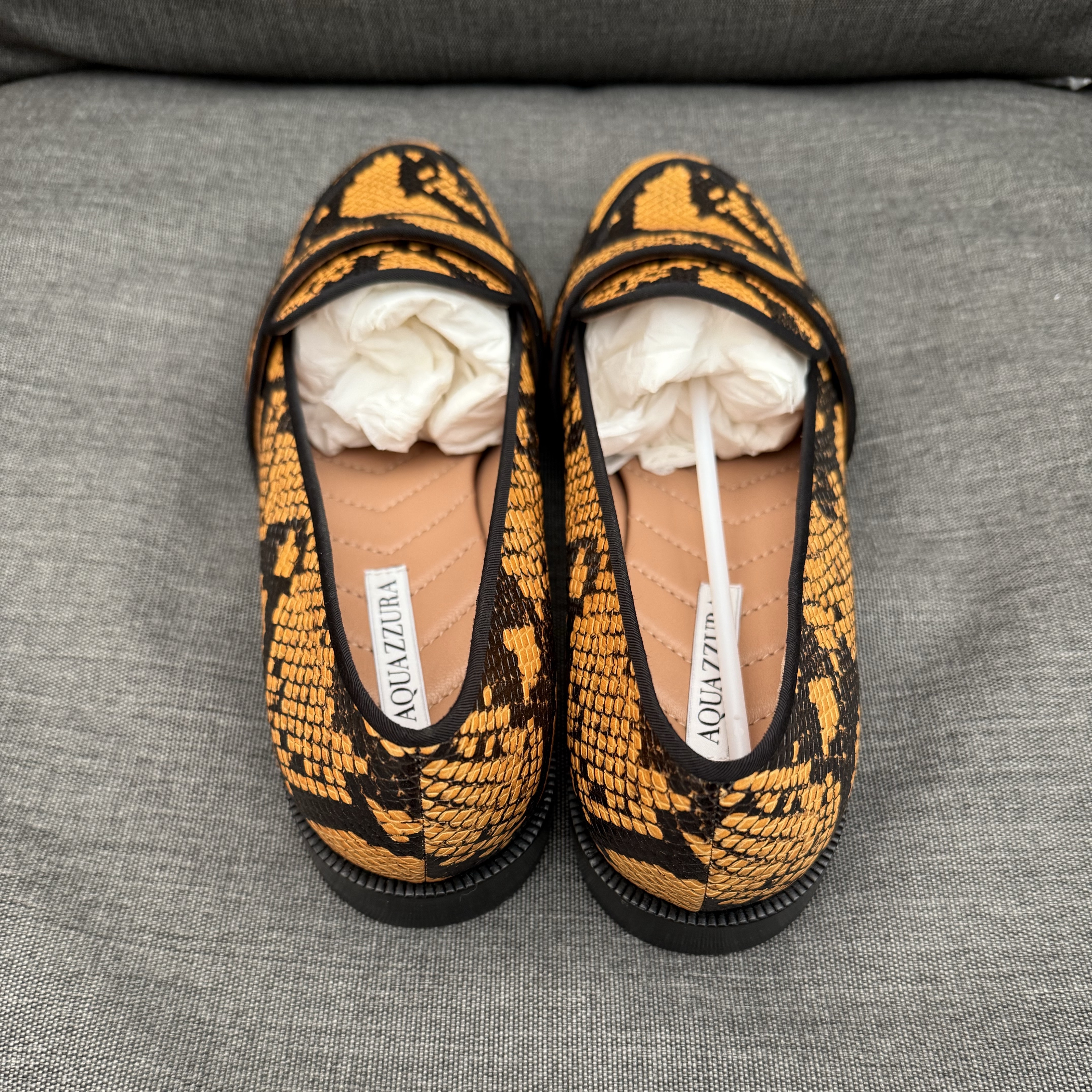 Aquazzura Martin Moccasin Printed Snake - 2