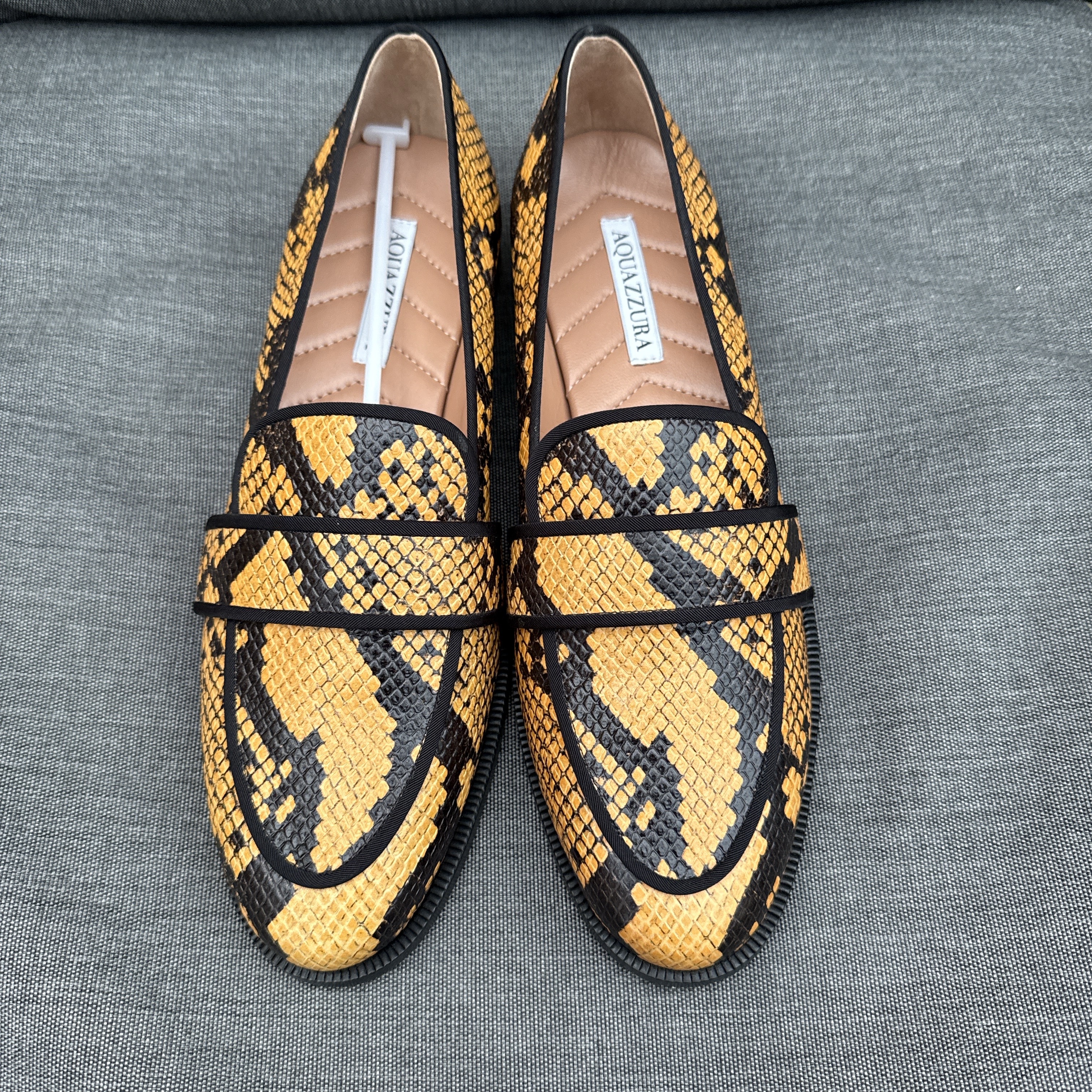 Aquazzura Martin Moccasin Printed Snake - 3
