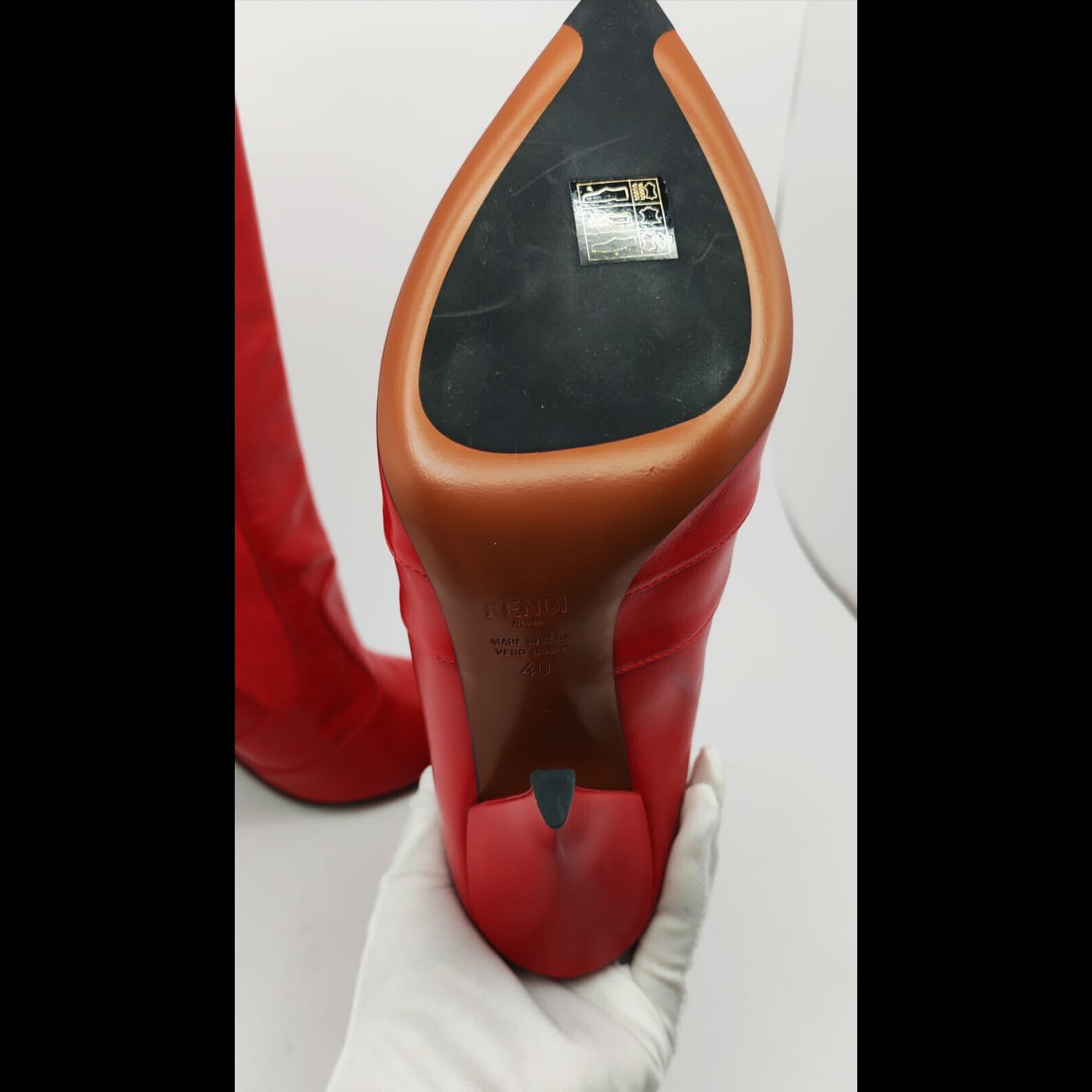 Fendi Fendi Red Leather Boots - 4