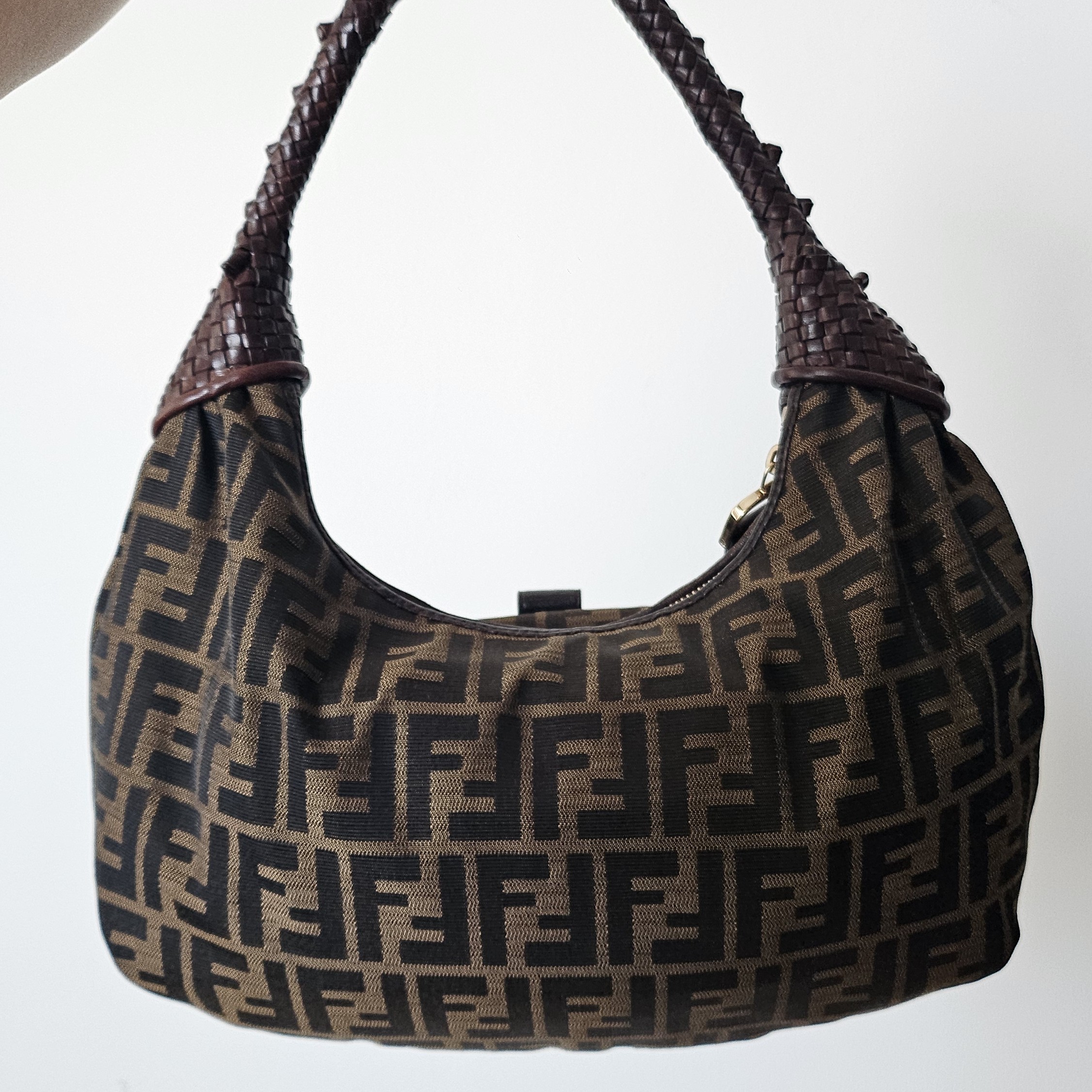 Fendi Borsa Hobo Spy Zucca Brown Canvas Good condition - Back View