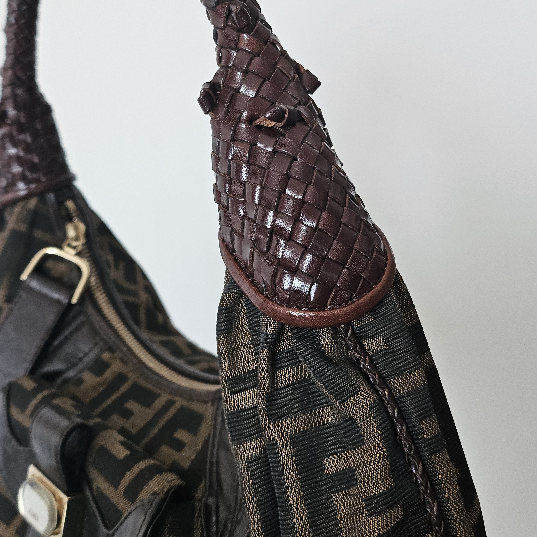 Fendi Borsa Hobo Spy Zucca Brown Canvas Good condition - Box View