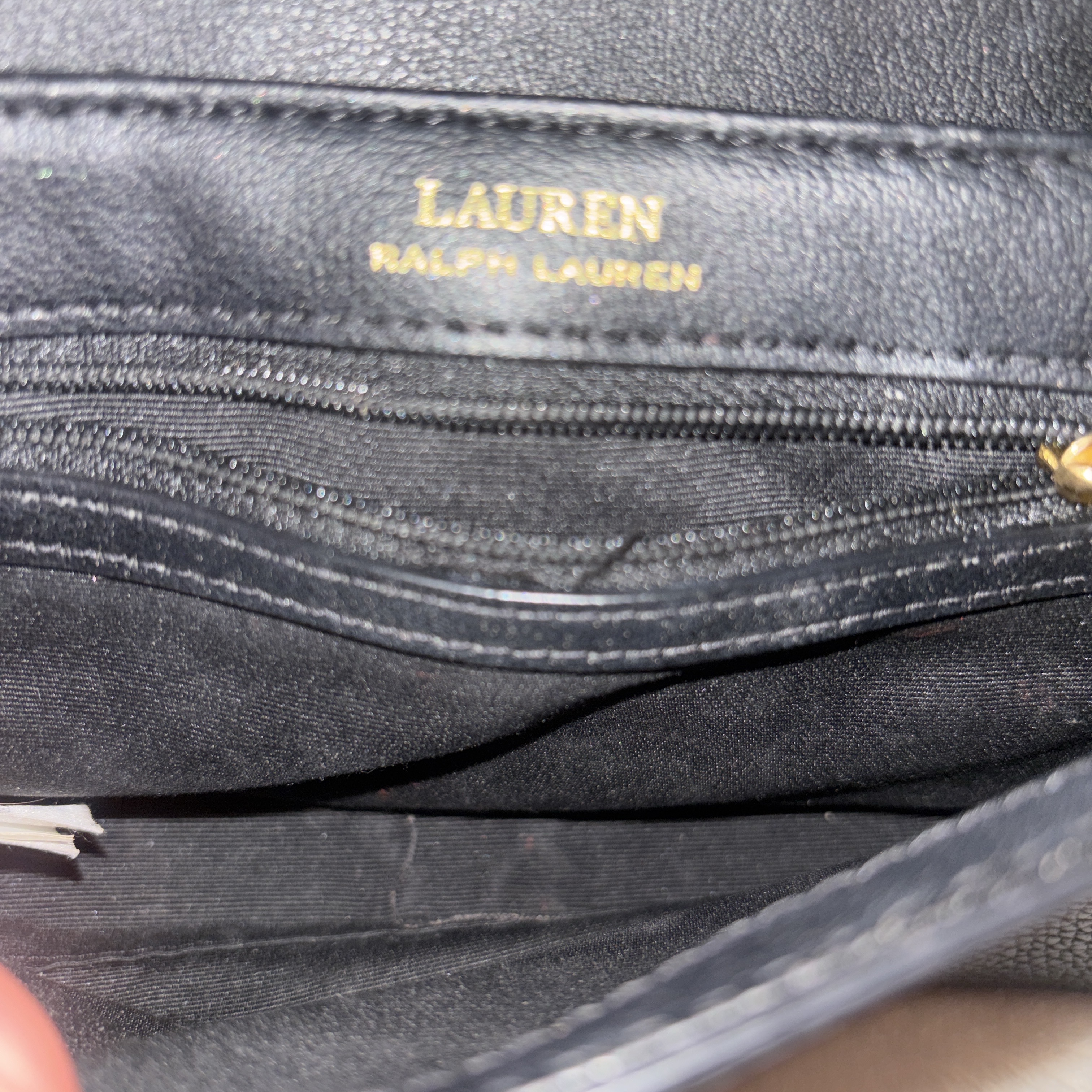 Ralph Lauren Collection Leather Spencer Shoulder Bag Black Polyester Very good condition - Model View