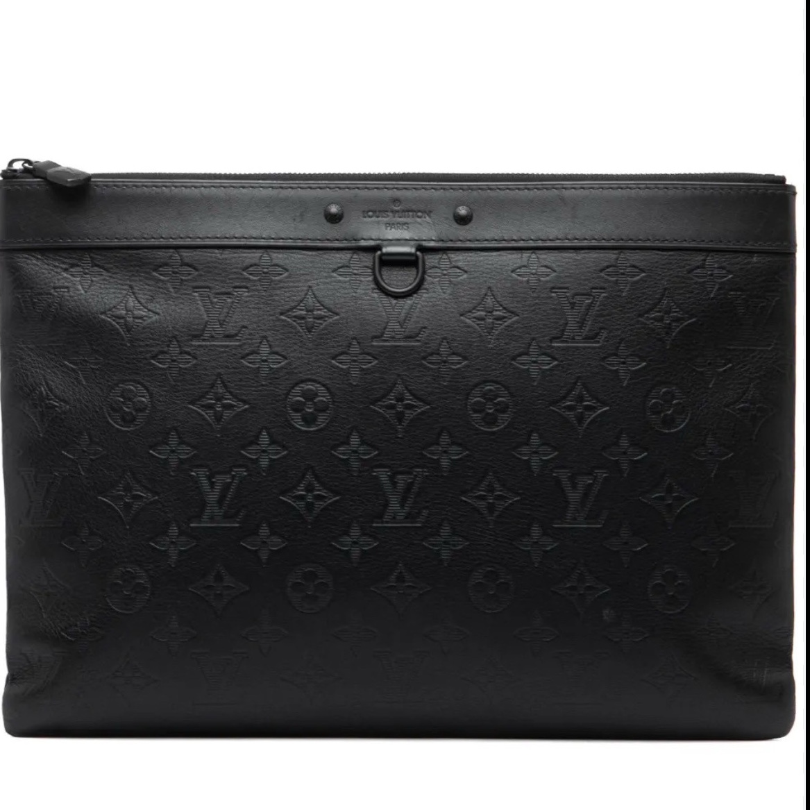 Louis Vuitton Shadow Discovery Clutch Black Leather Very good condition - Inside View