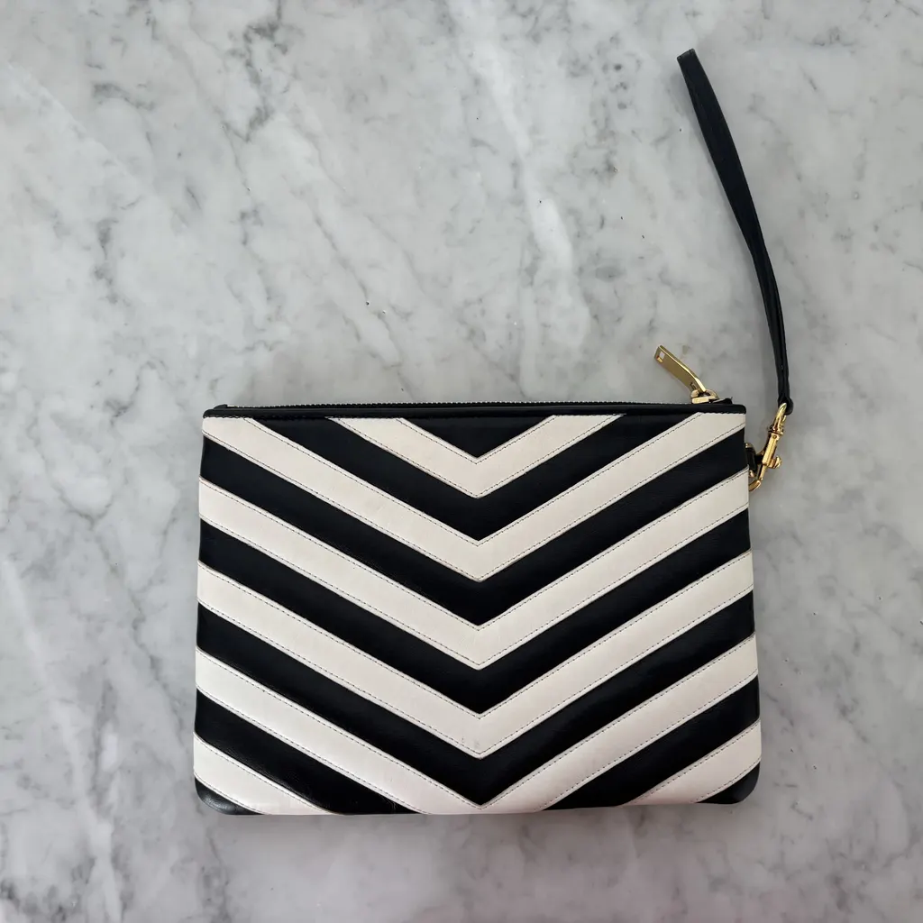 Saint Laurent Jolie Chevron Clutch MultiColor Leather Never worn - Box View