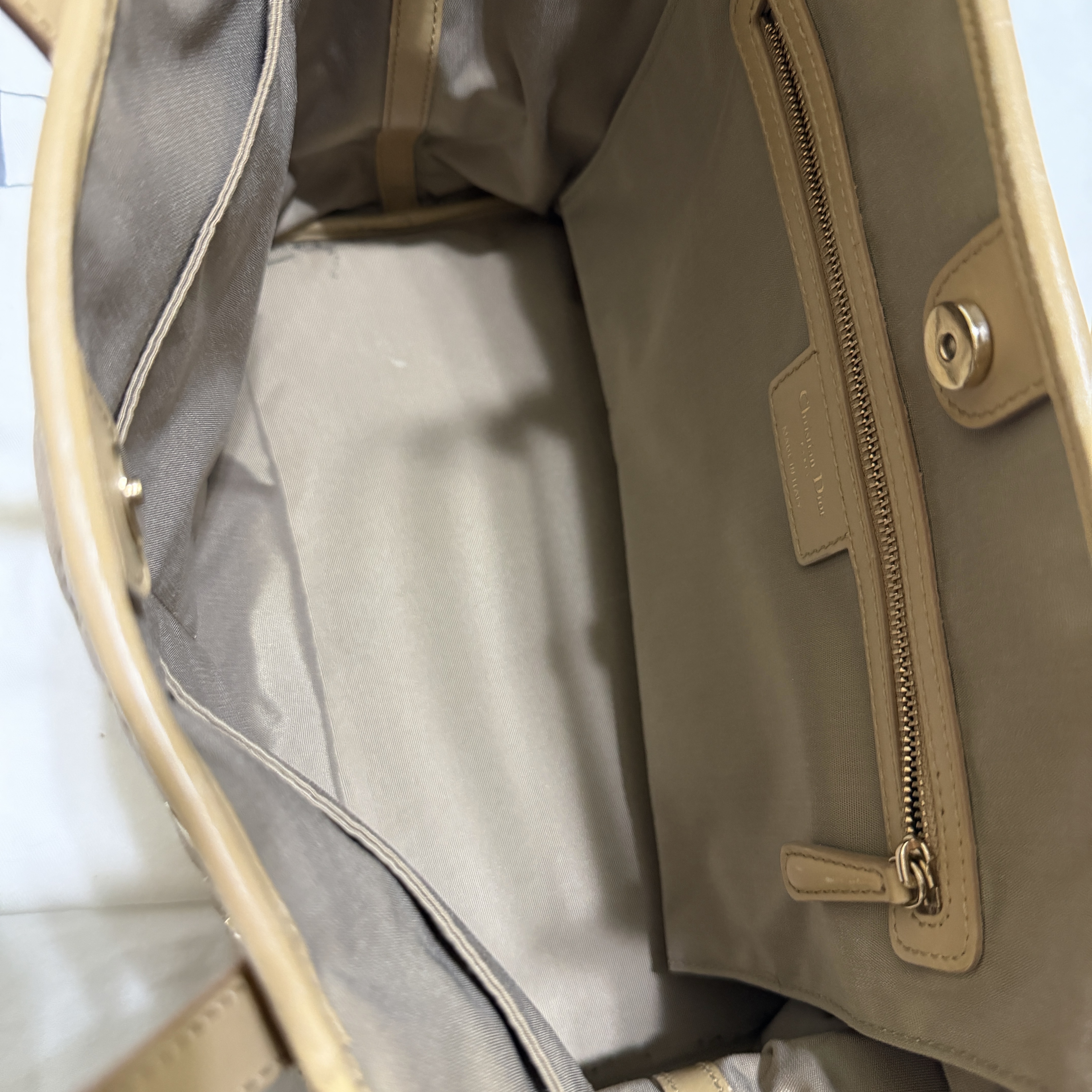 Dior Tote Bag Beige Canvas Good condition - Model View