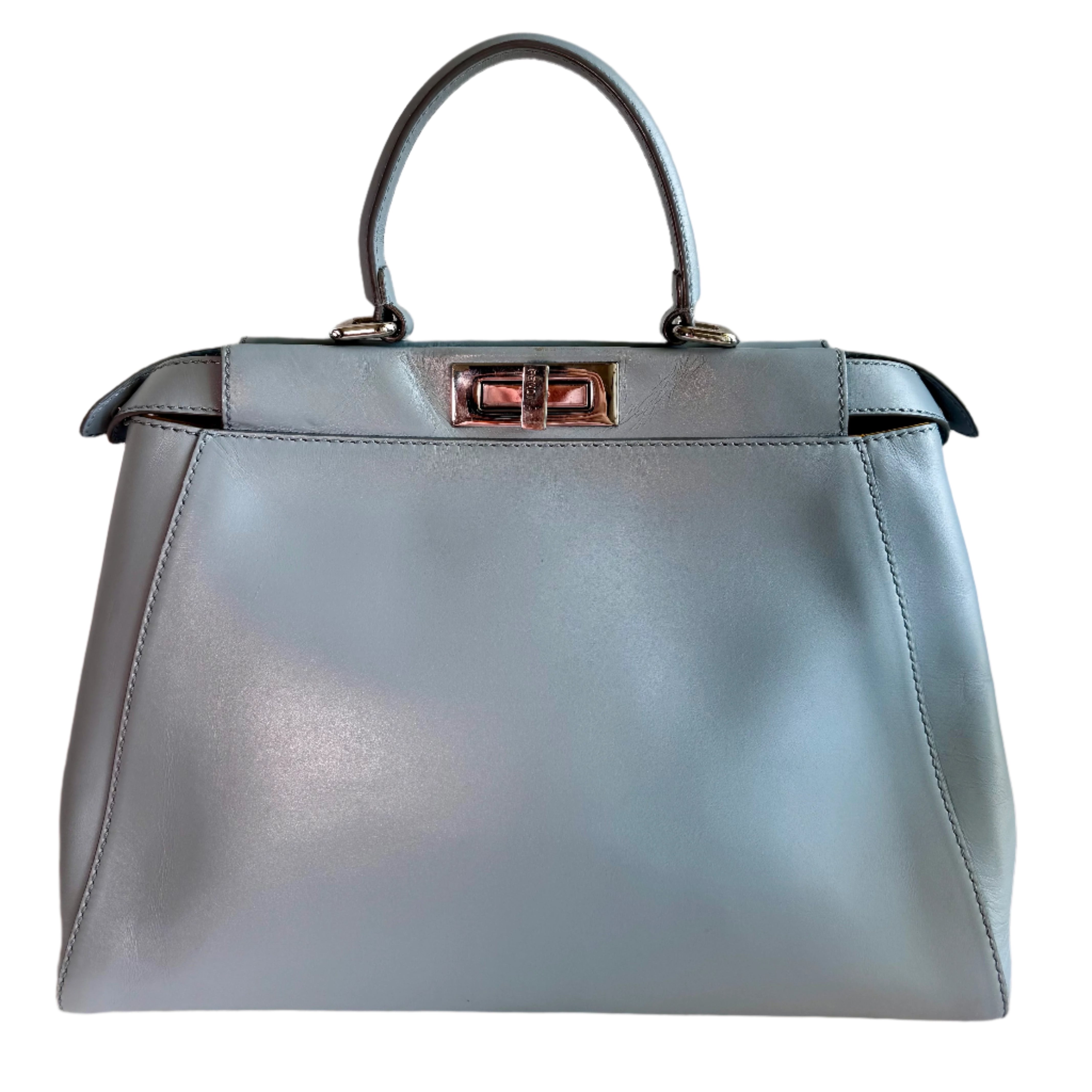 Fendi Medium Peekaboo Light Blue Blue Leather Very good condition - Back View