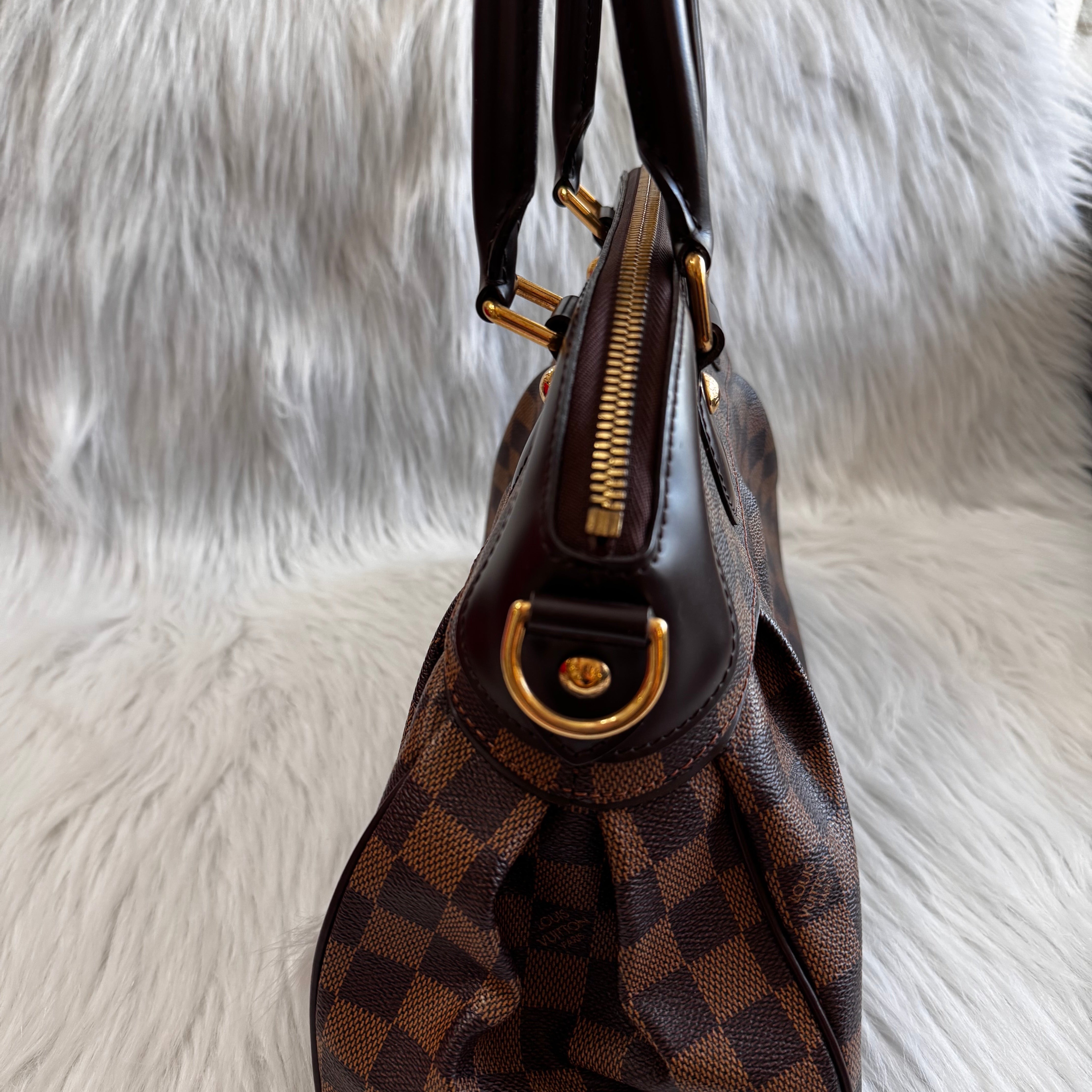 Louis Vuitton Damier Ebene Trevi PM Brown Leather Very good condition - Box View
