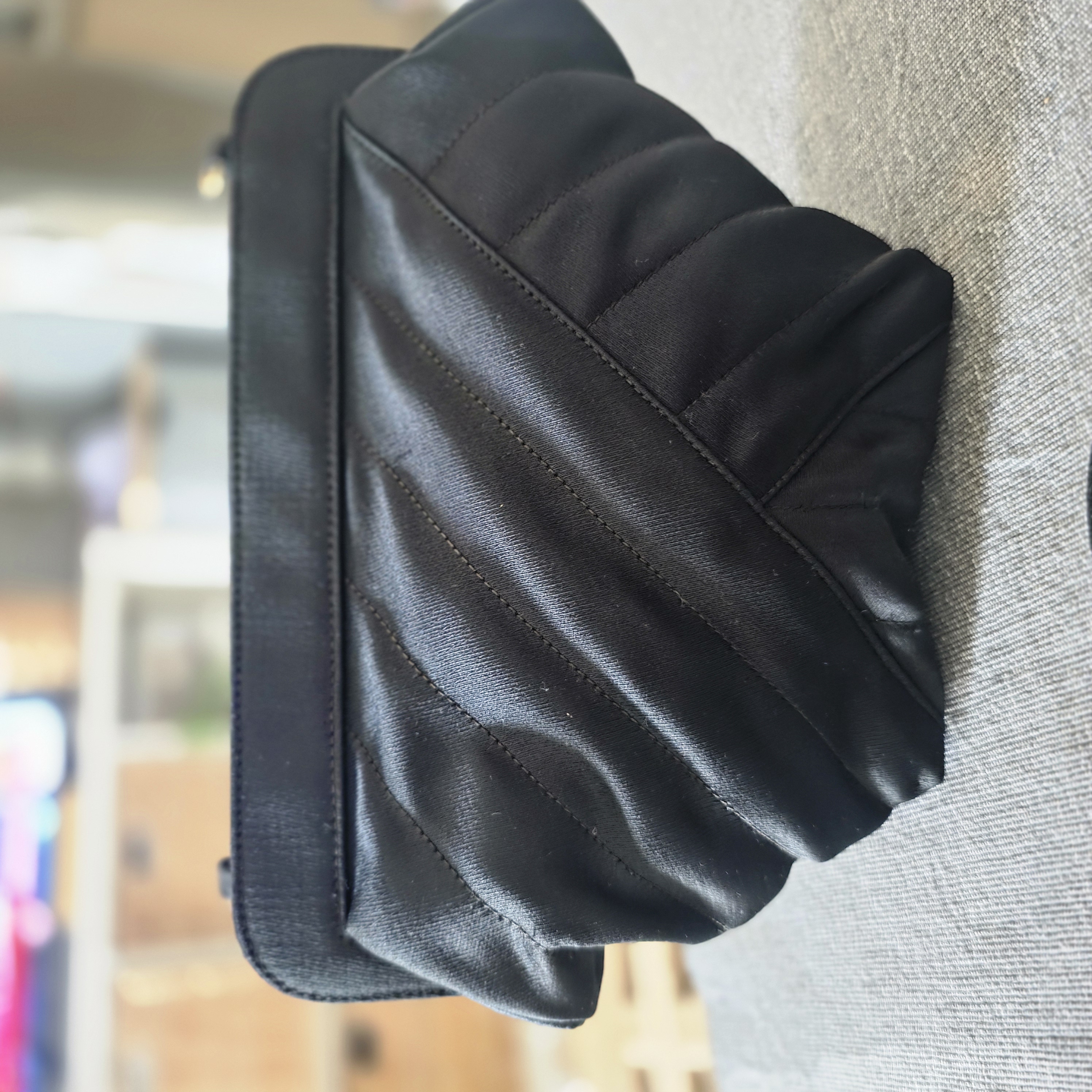 Salvatore Ferragamo Classic Clutch Bag Black Canvas Very good condition - Back View