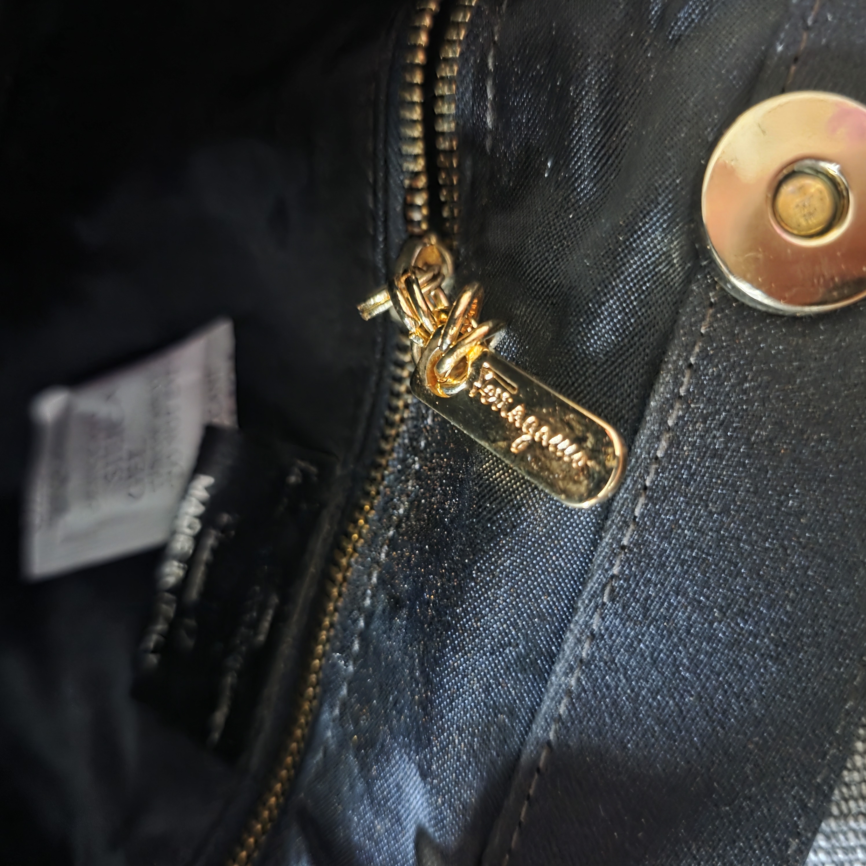 Salvatore Ferragamo Classic Clutch Bag Black Canvas Very good condition - Box View