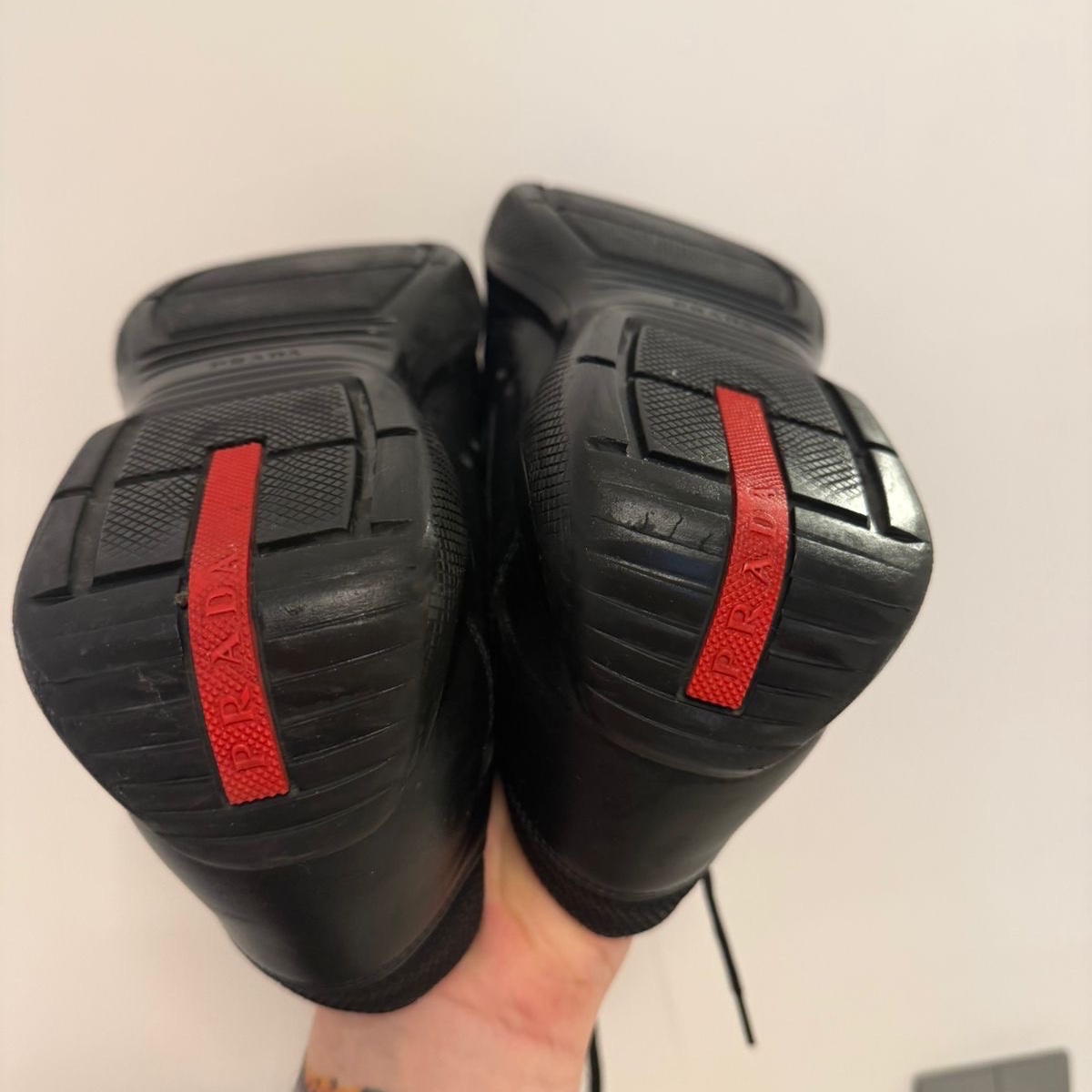 Prada American Cups Black Leather Very good condition - Box View