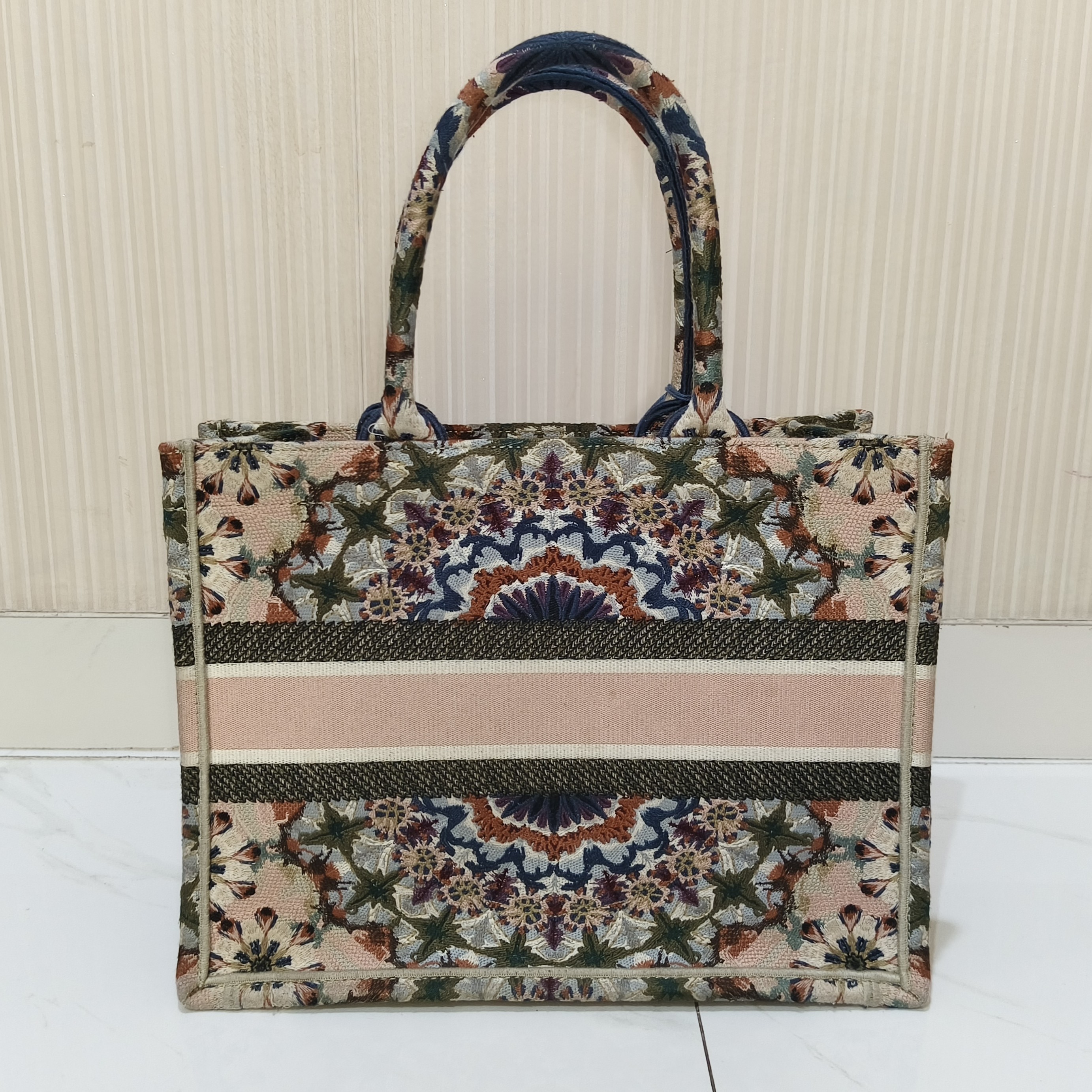 Christian Dior Book Tote Kaleidoscope Medium MultiColor Canvas Good condition - Back View