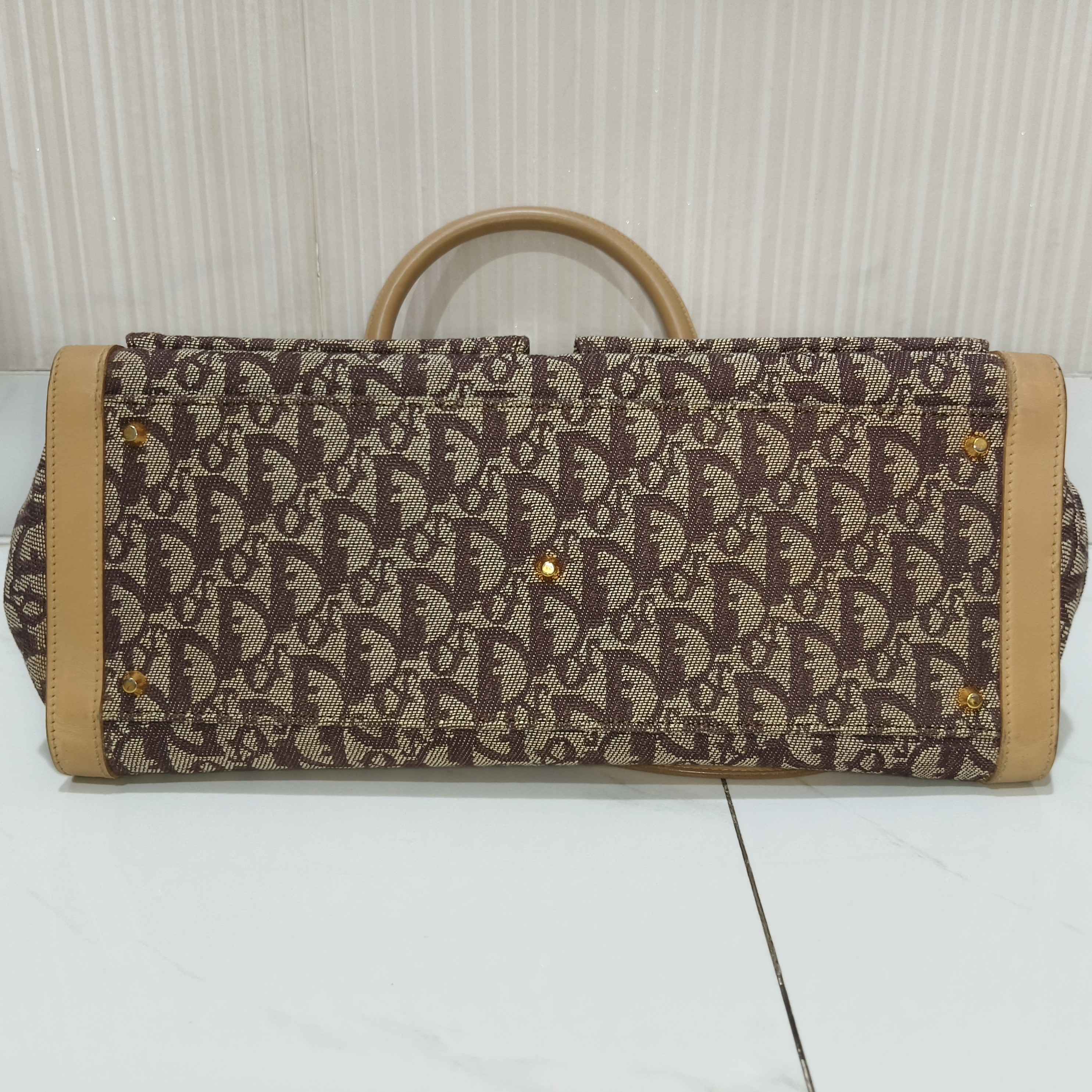 Christian Dior Trotter Canvas Handbag Beige Canvas Good condition - Inside View