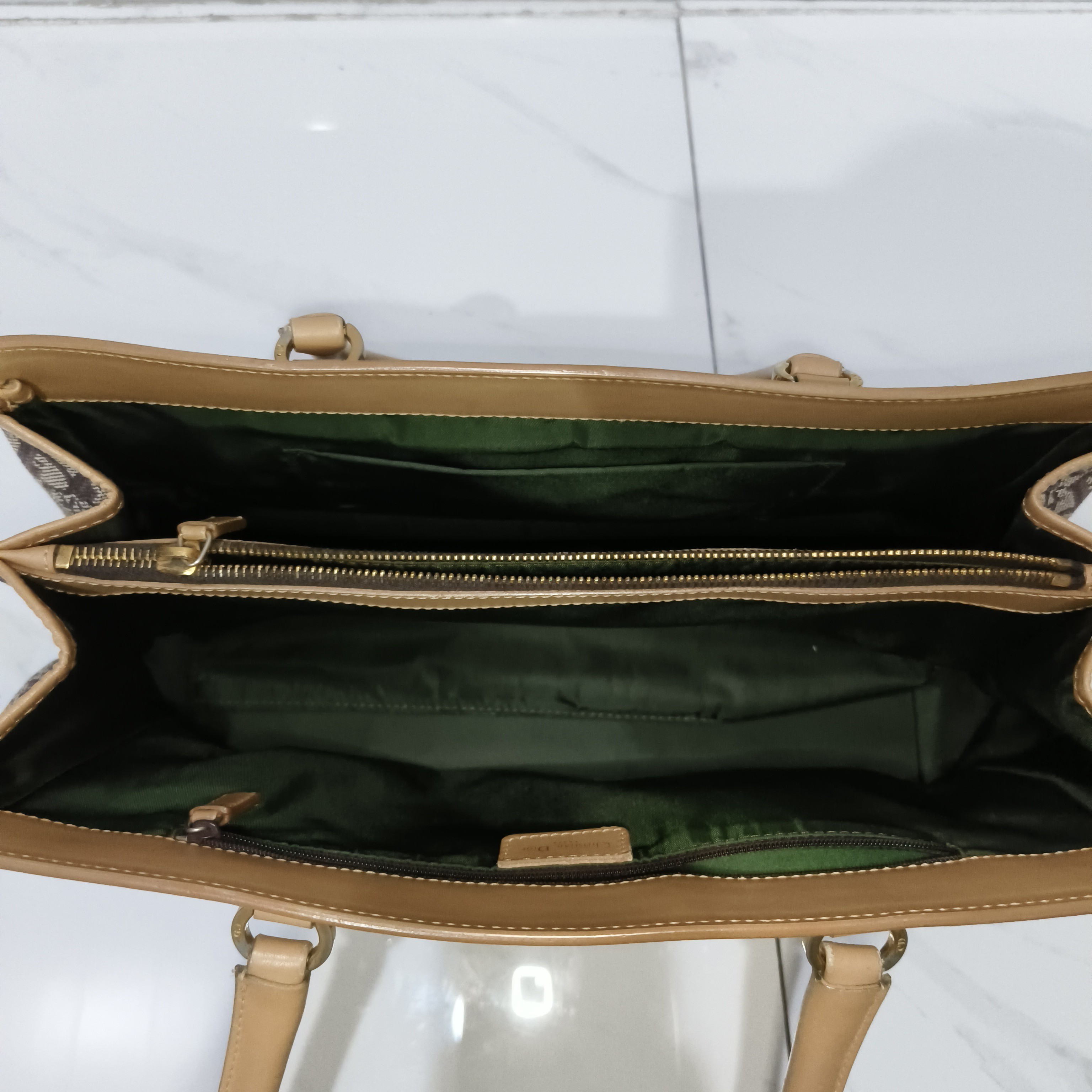 Christian Dior Trotter Canvas Handbag Beige Canvas Good condition - Model View