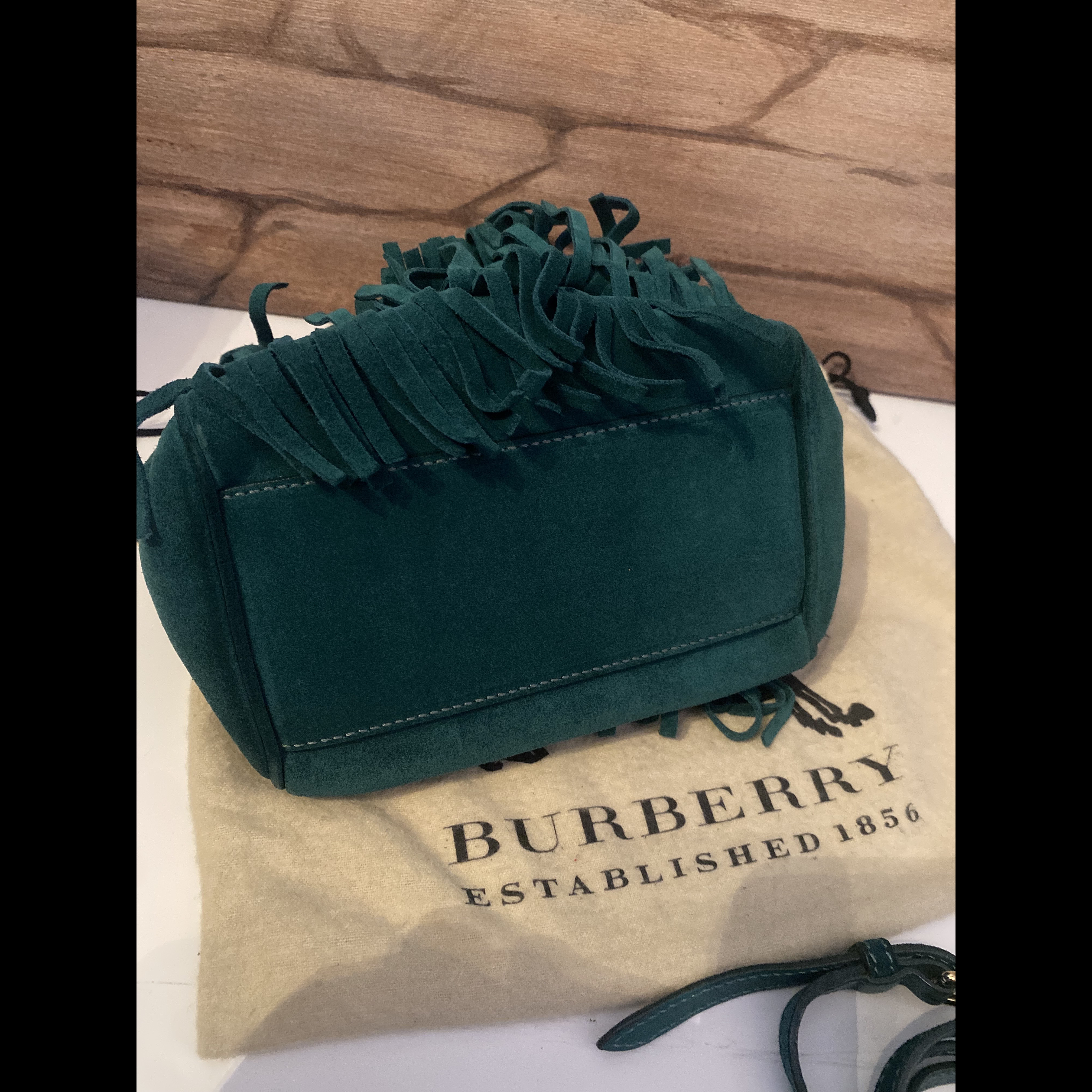 Burberry Burberry Mini Bee Bag Green Suede Very good condition - Model View
