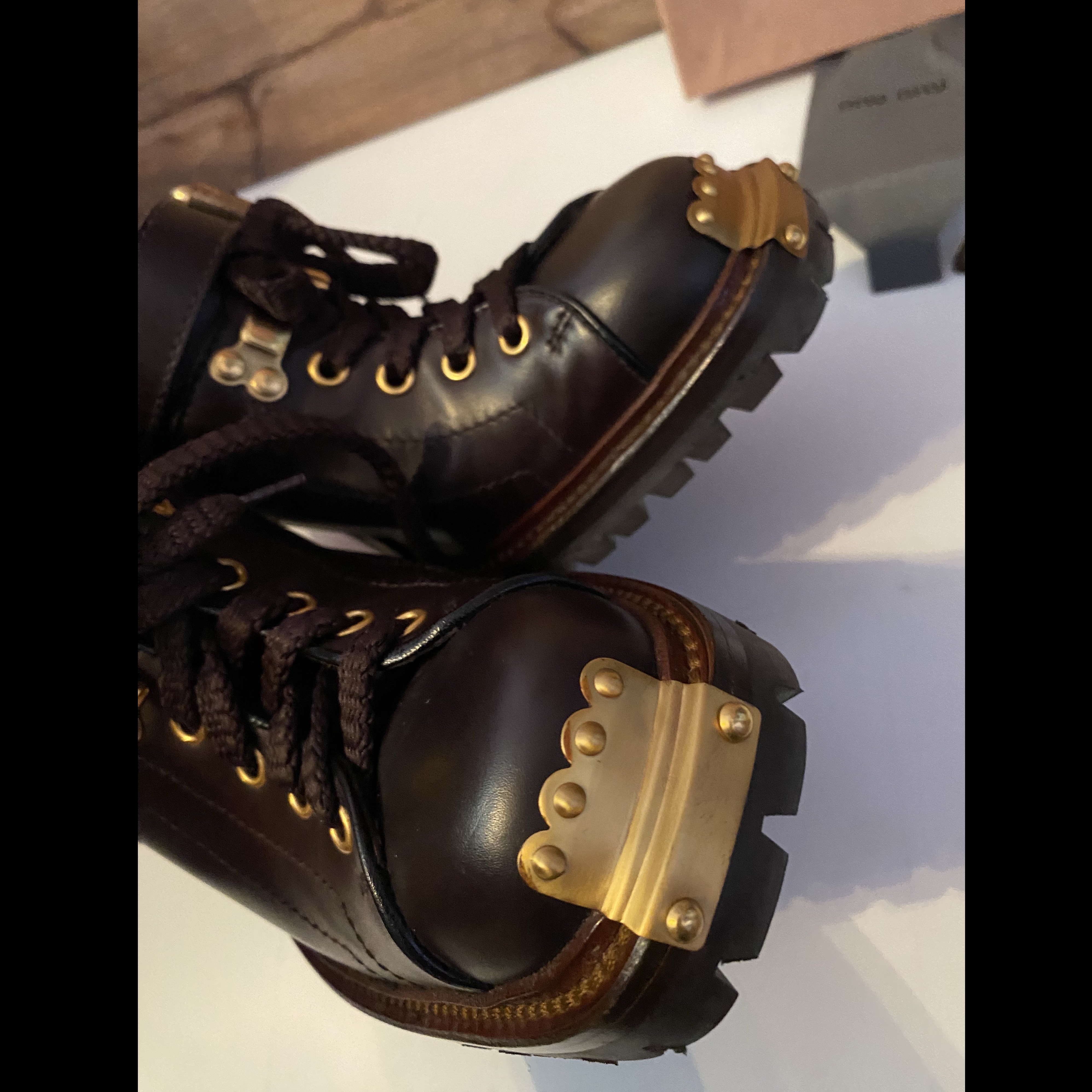 Miu Miu Miu Miu Platform Mules Brown Leather Never worn - Back View