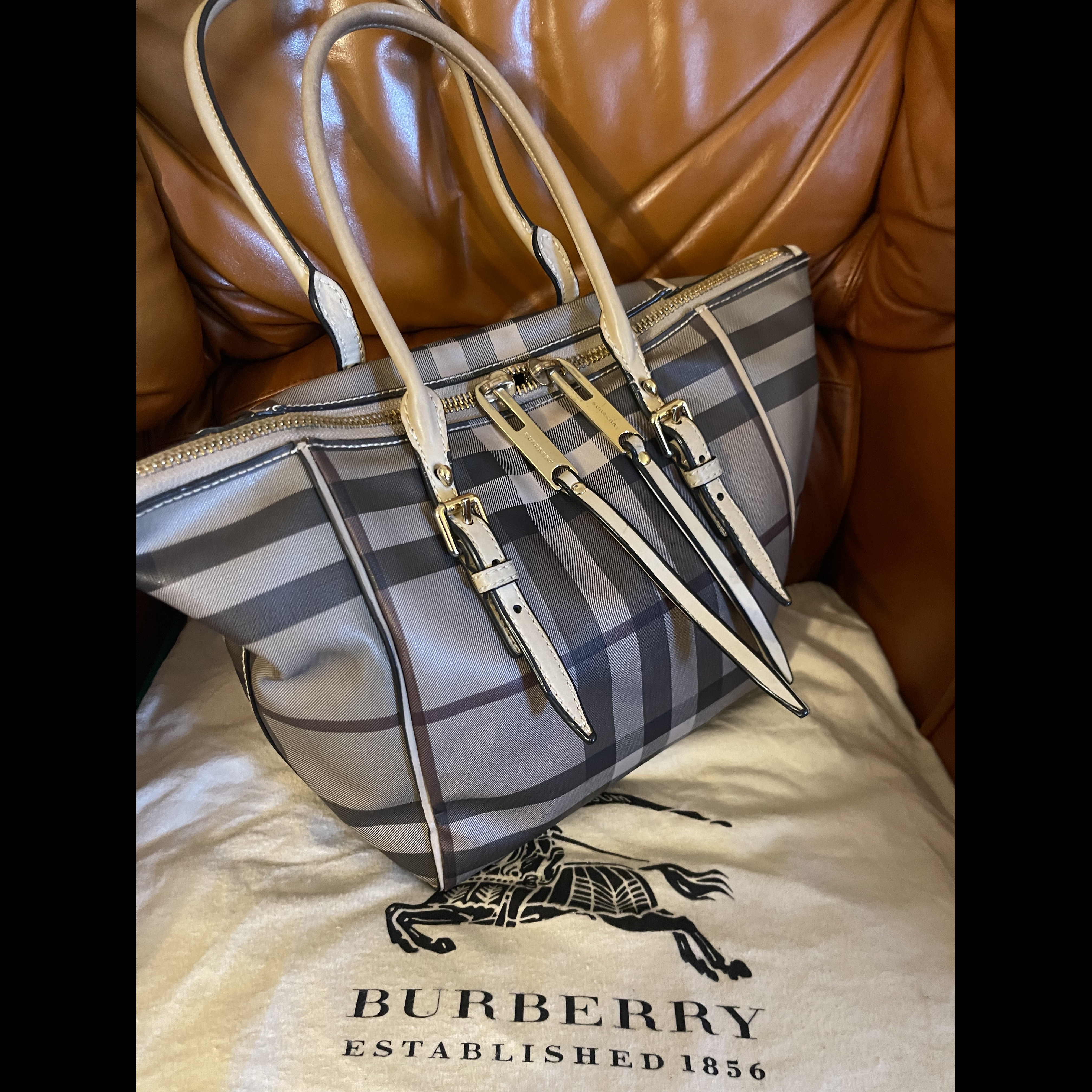 Burberry Rare Burberry Salisbury Tote Beige Canvas Very good condition - Back View