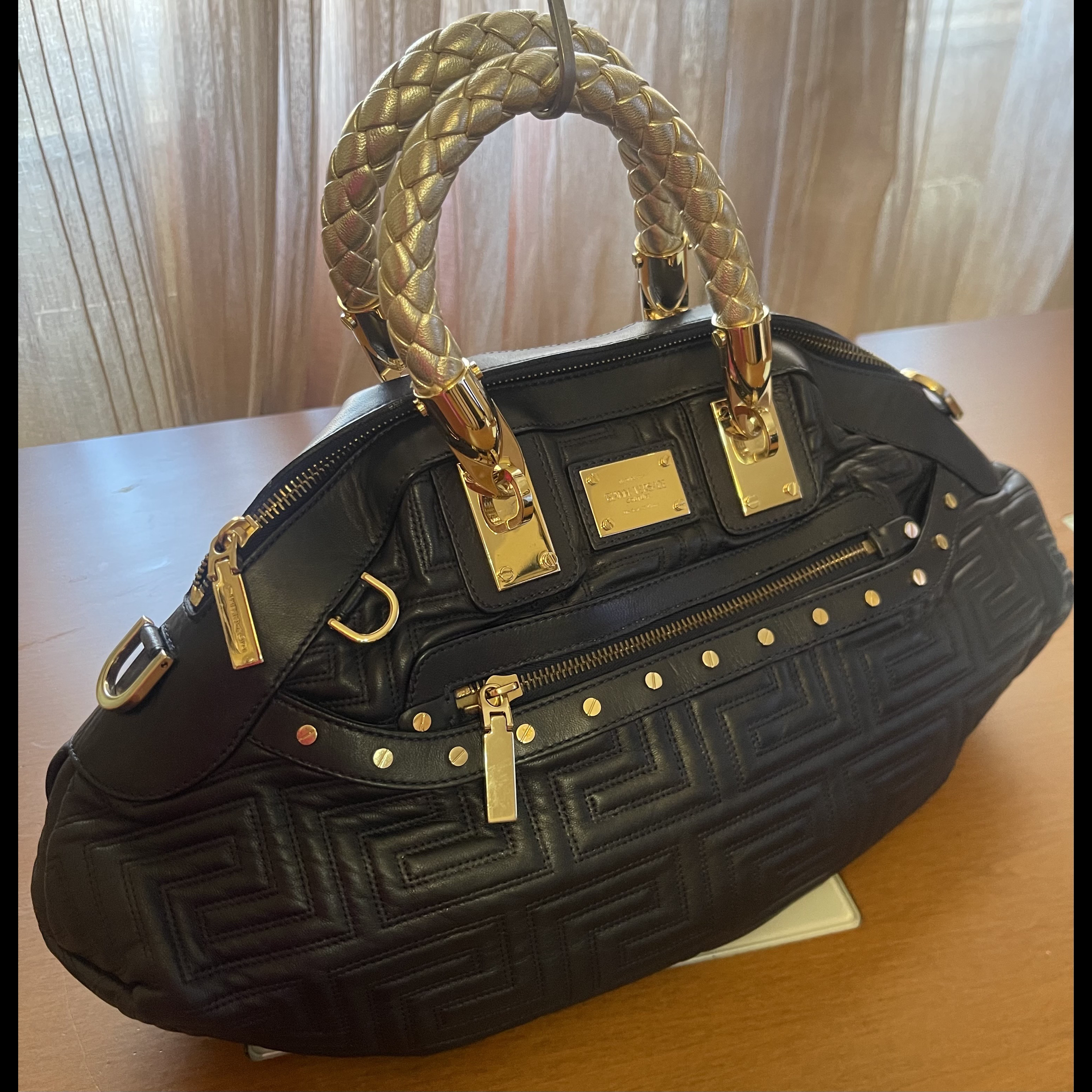 Versace Bowl Anthracite Leather Very good condition - Back View