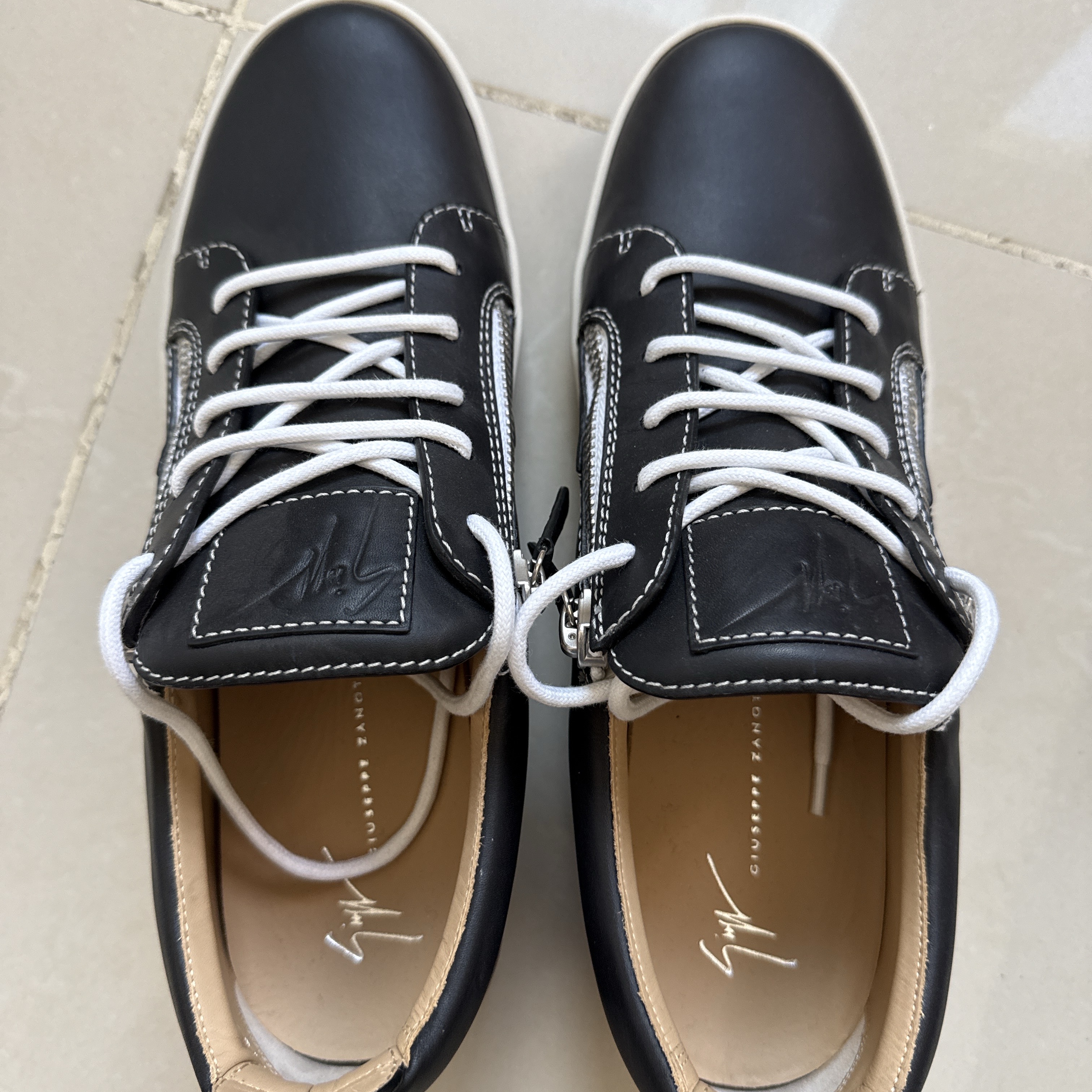 Giuseppe Zanotti Sneakers Navy Leather Never worn - Inside View