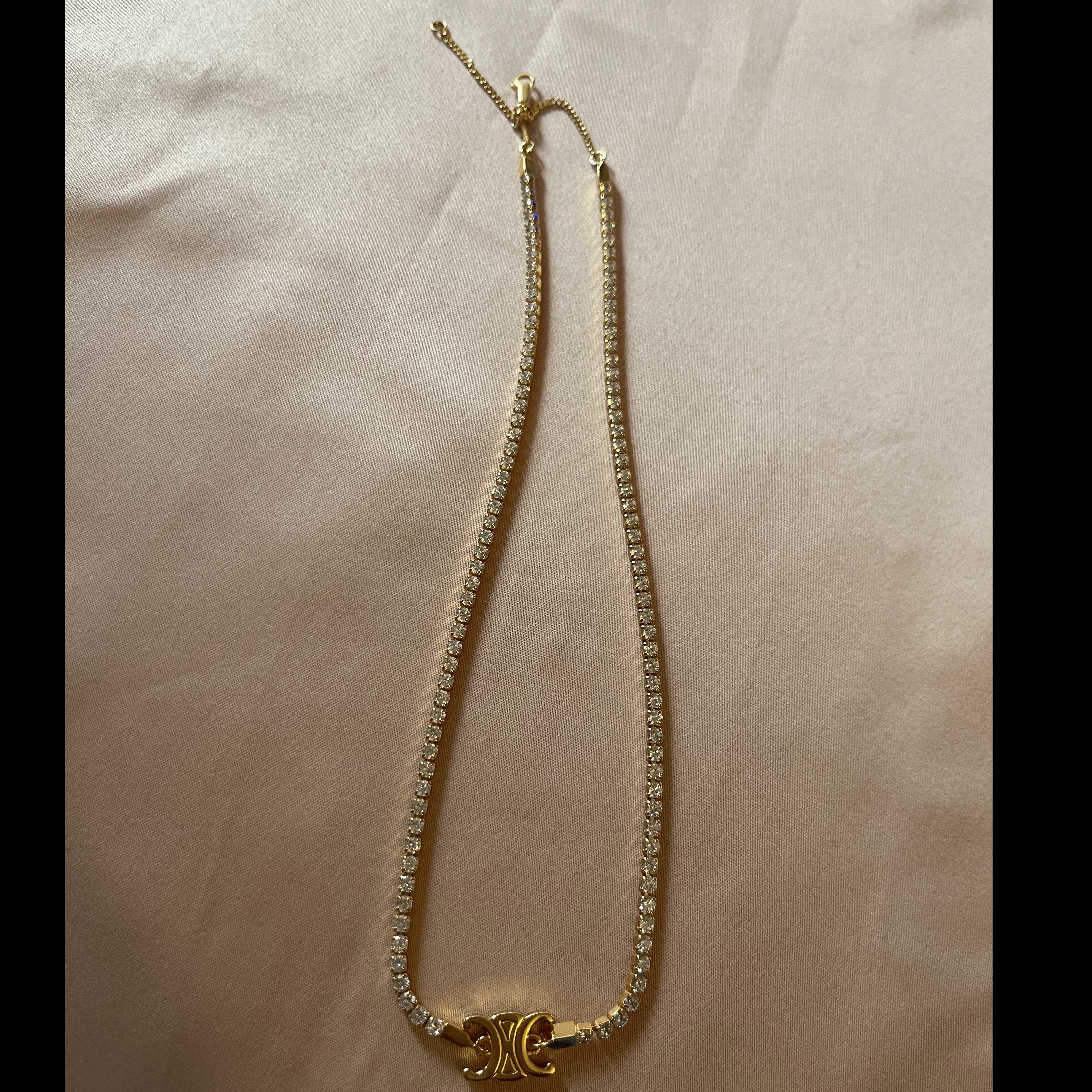 Celine Celine Triomphe Articulated Necklace Gold Brass Very good condition - Model View