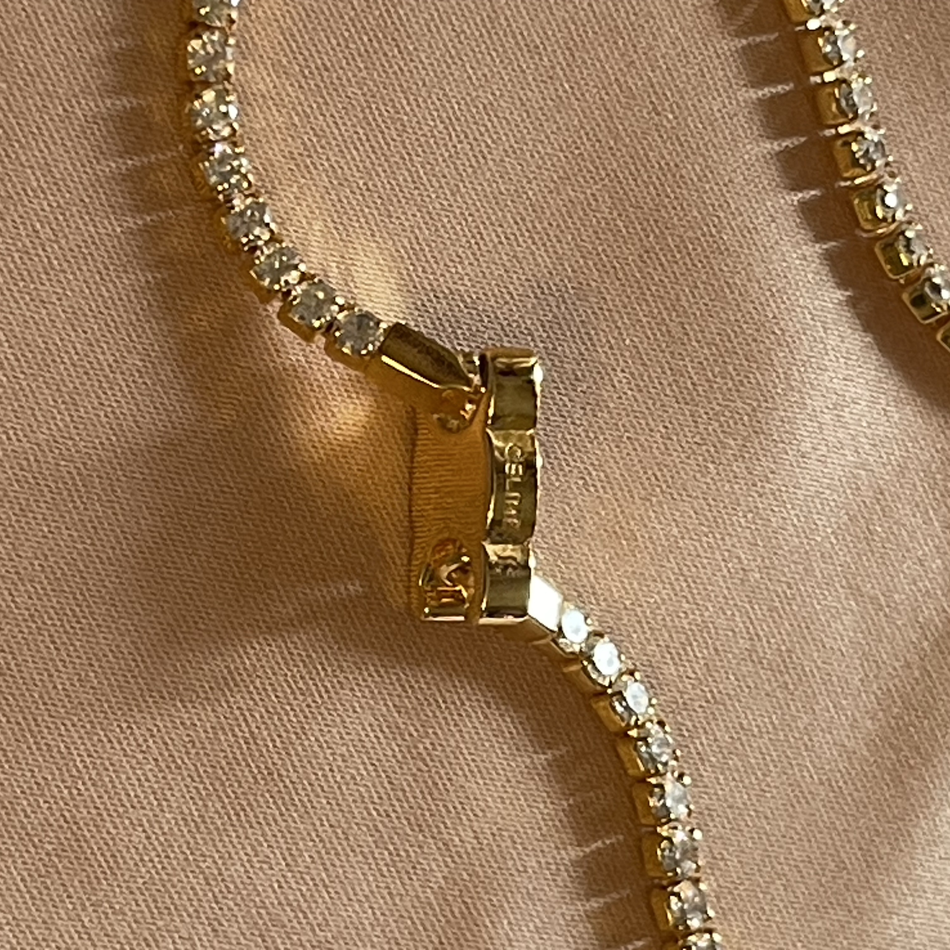 Celine Celine Triomphe Articulated Necklace Gold Brass Very good condition - Box View