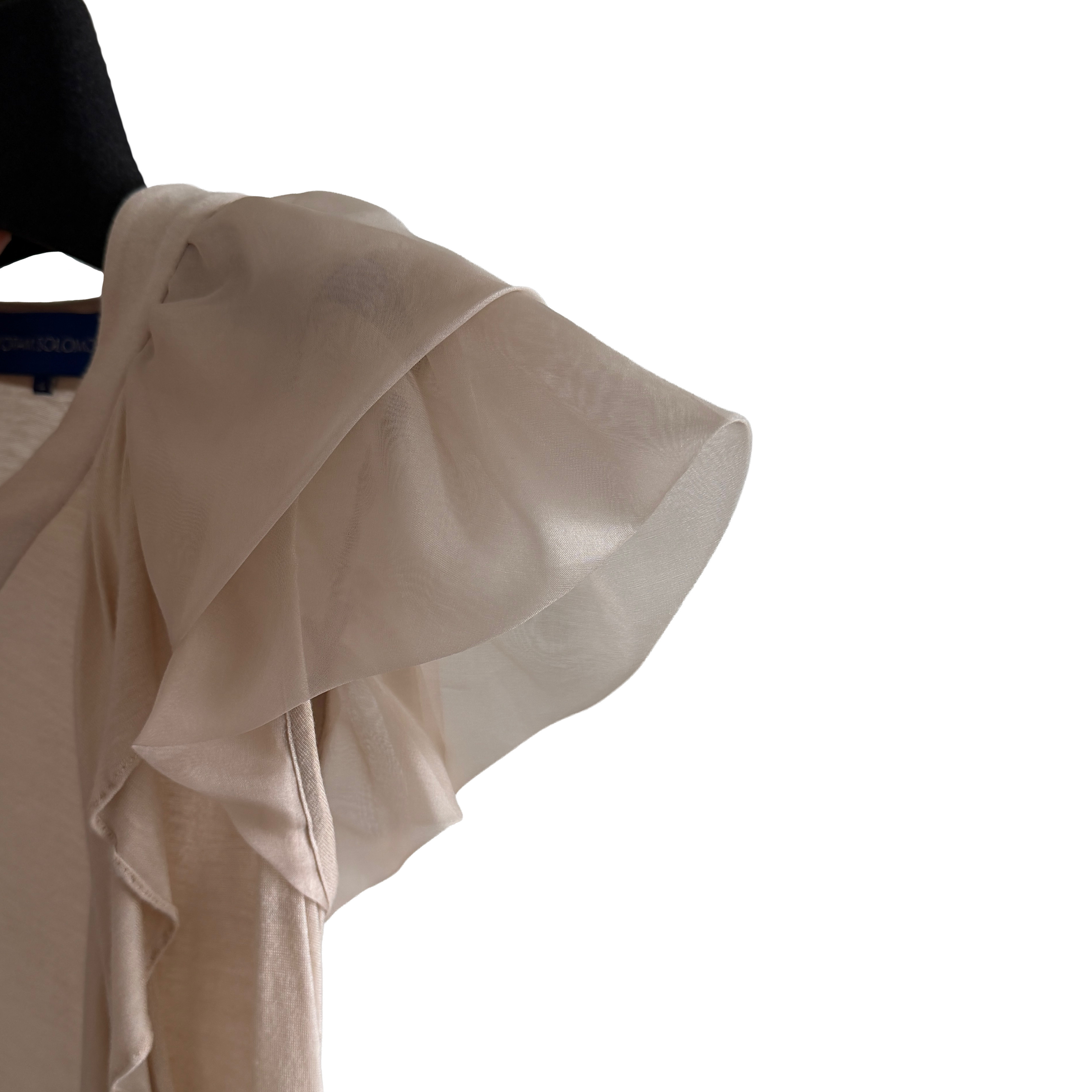 Yotam Solomon Asymmetrical Knit Top Beige Cotton Never worn - Inside View