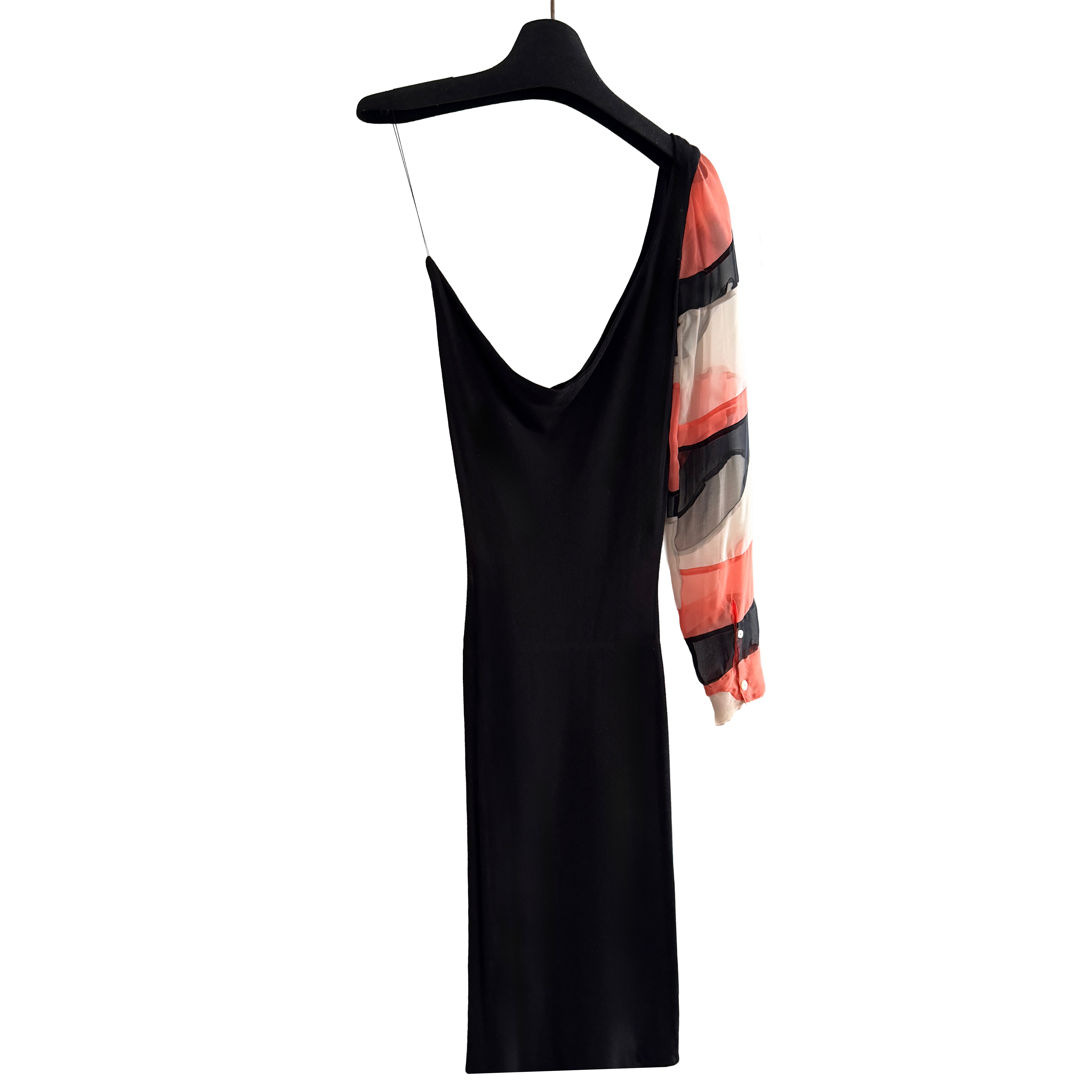 Yotam Solomon Asymmetrical Cocktail Dress Black Silk Very good condition - Back View