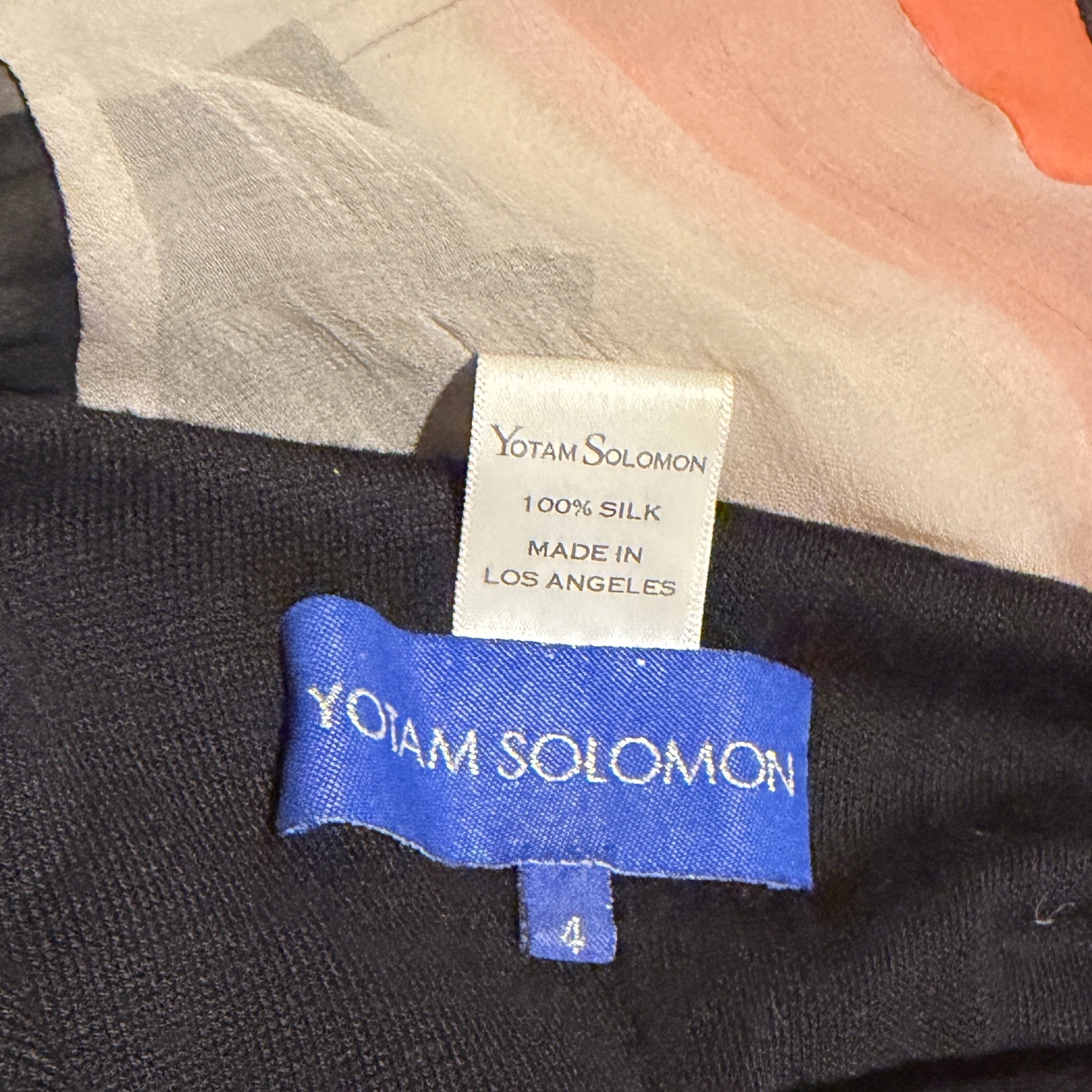 Yotam Solomon Asymmetrical Cocktail Dress Black Silk Very good condition - Inside View