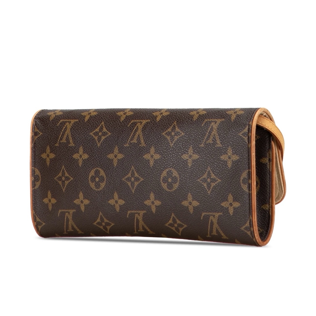 Louis Vuitton Monogram Pochette Brown Leather Very good condition - Back View