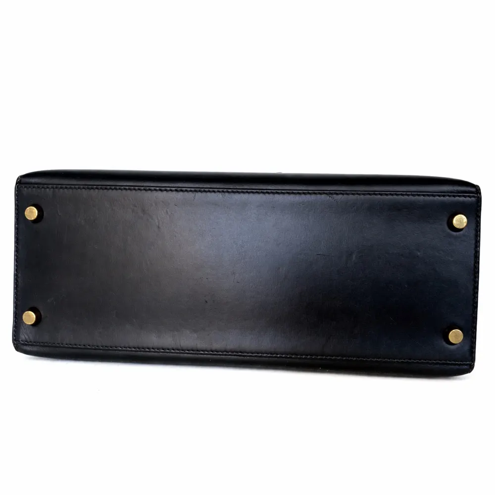 Hermès Kelly 28 Sellier Black Black Leather Good - Inside View