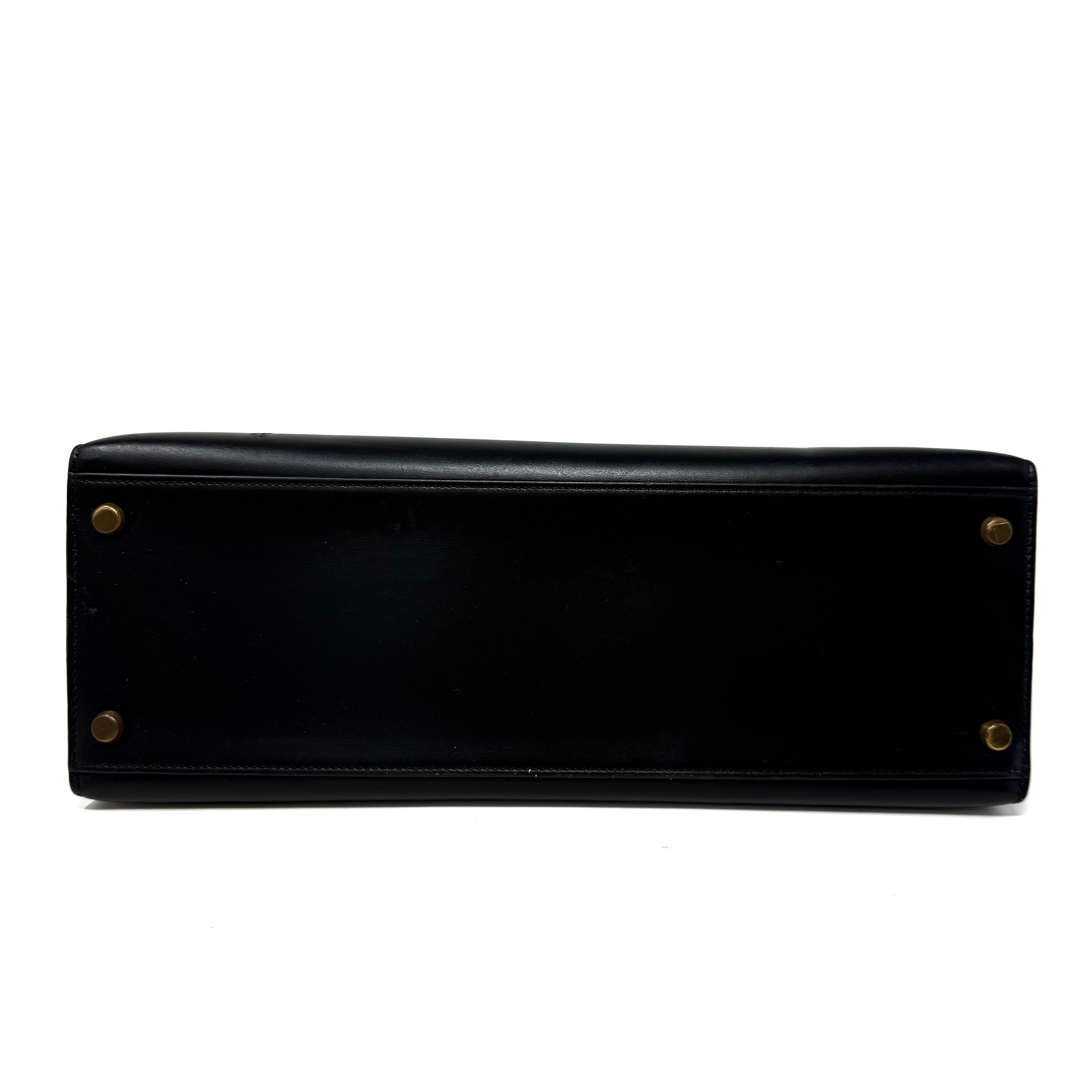 Hermès Kelly 32 Sellier Black Black Leather Good condition - Inside View