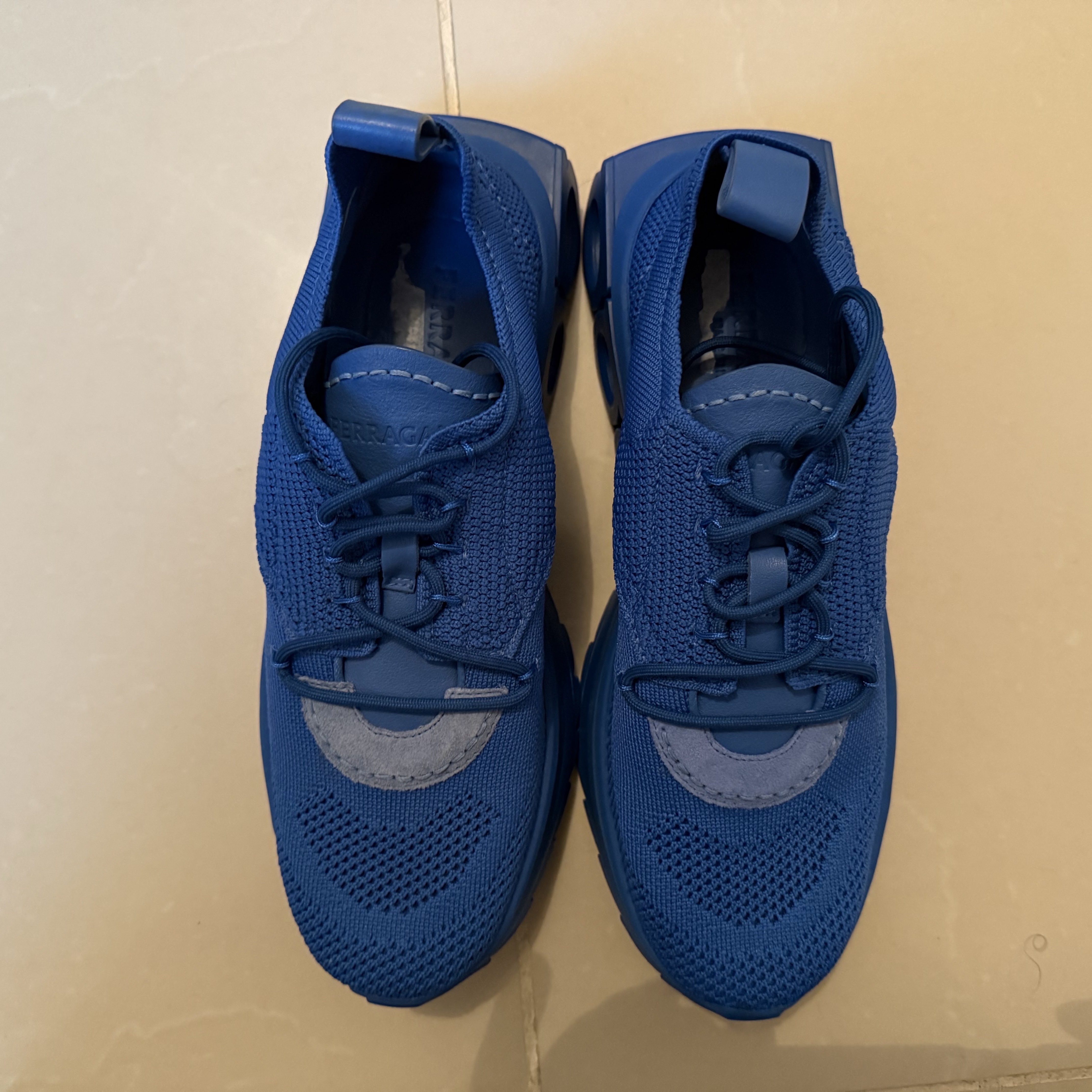 Salvatore Ferragamo S.p.A. Ferragamo Knit Sneakers Blue Never worn, with tag - Inside View