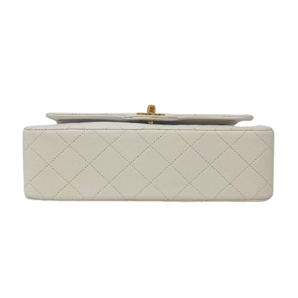Chanel White Double Flap Bag White Leather Good condition - Inside View