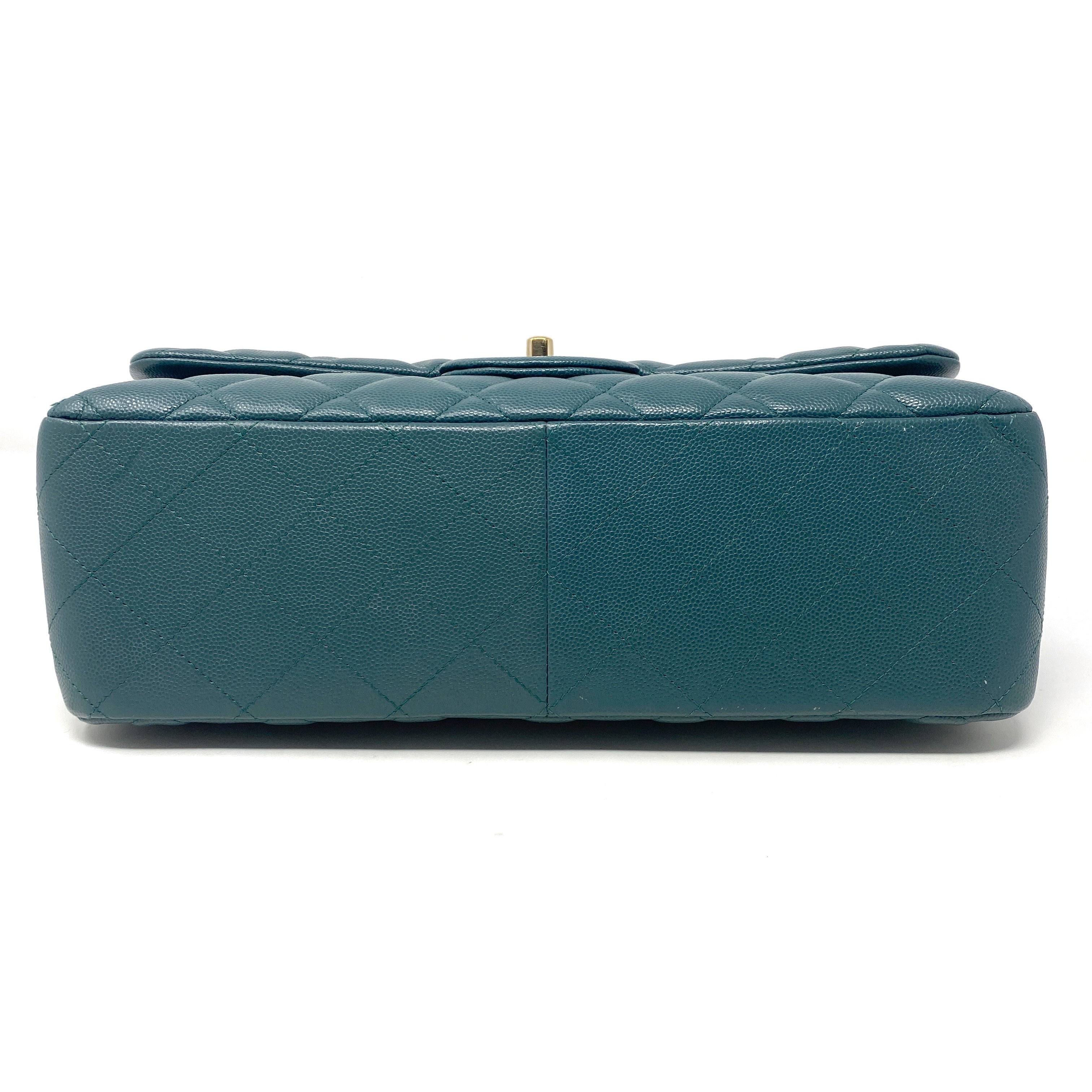 Chanel Double Flap Bag Green Leather Good condition - Inside View