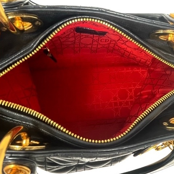 Dior Lady Dior Black Leather Black Leather Good condition - Model View