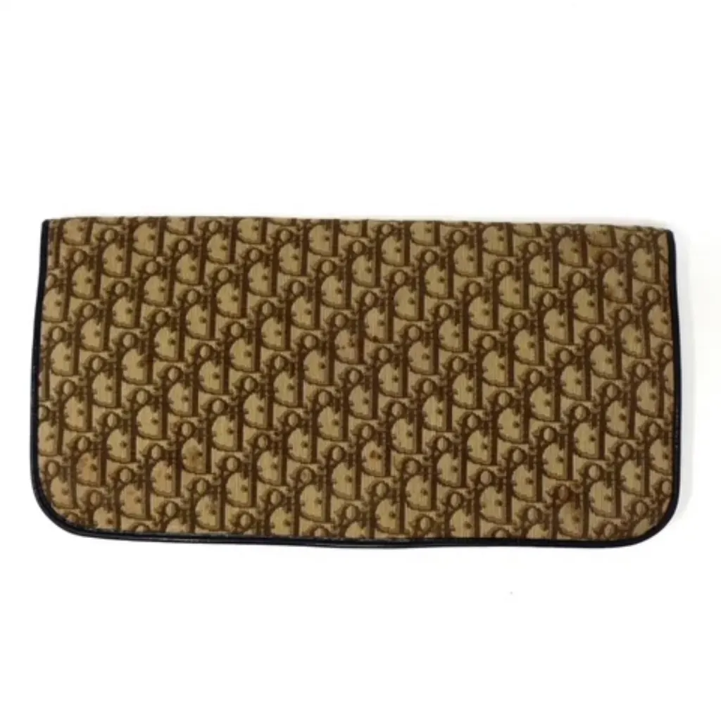 Dior Vintage Monogram Dior Clutch Brown Canvas Good - Back View