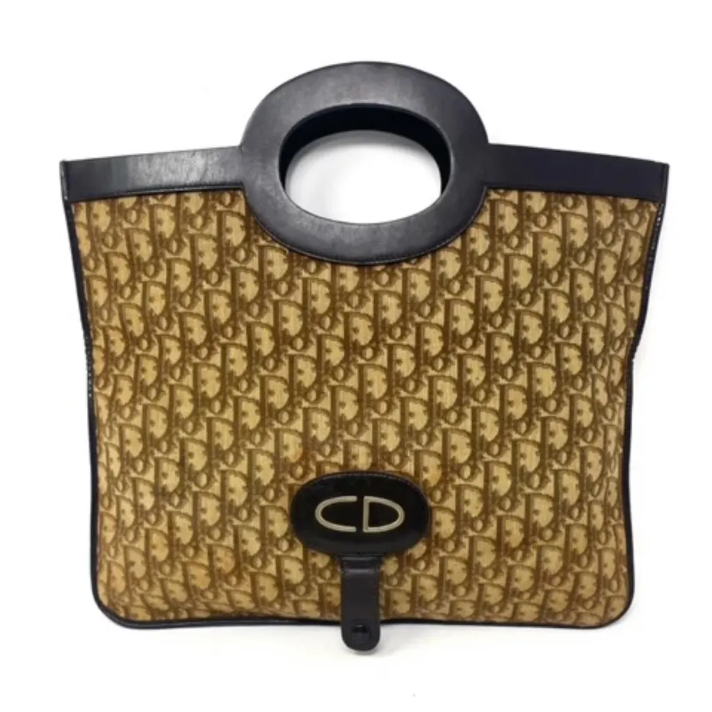 Dior Vintage Monogram Dior Clutch Brown Canvas Good - Model View