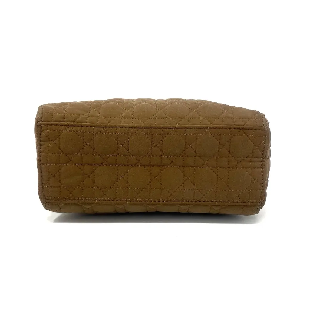 Dior Mini Lady Dior Beige Beige Canvas Good - Inside View