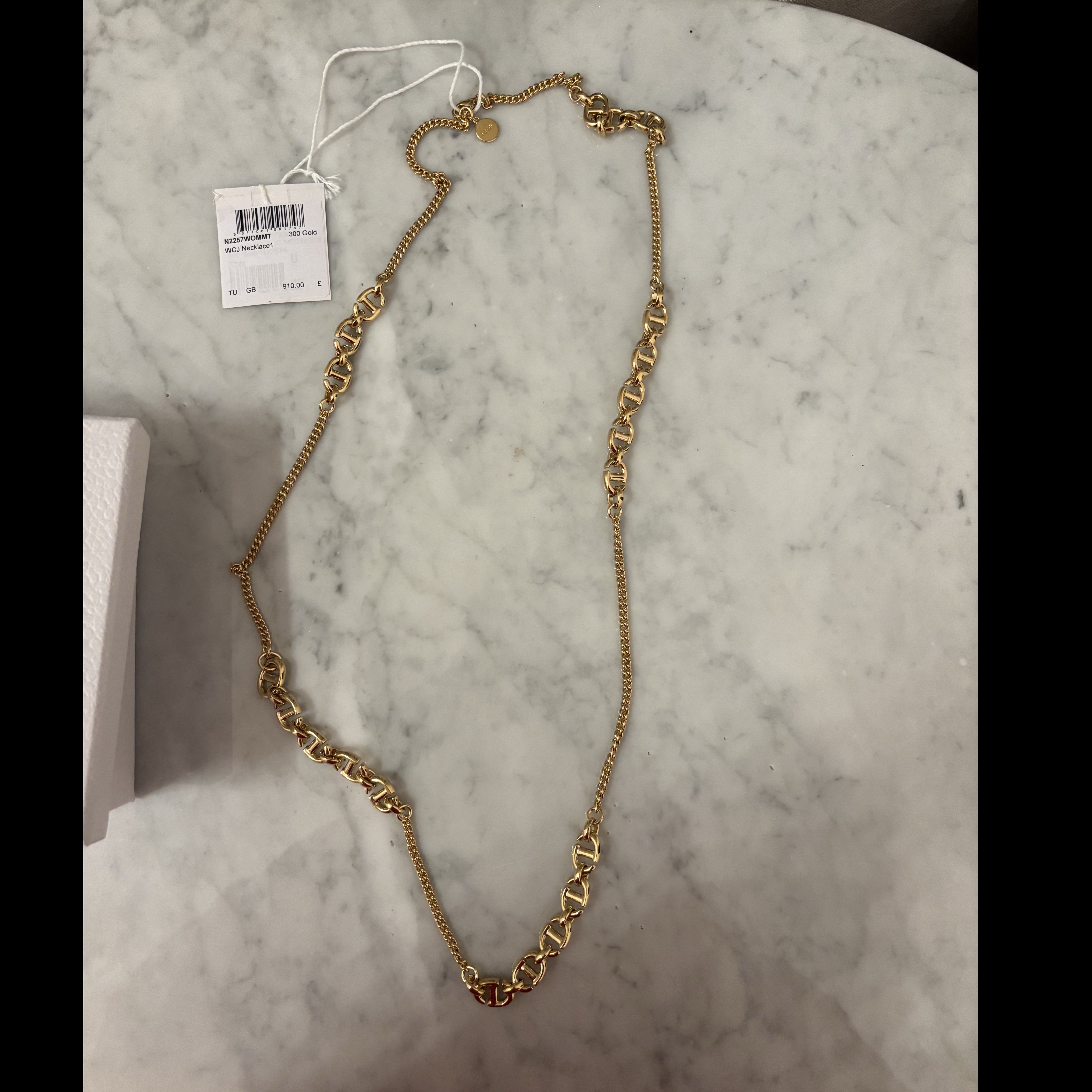 Dior CD Navy  Necklace Gold Never worn, with tag - Inside View