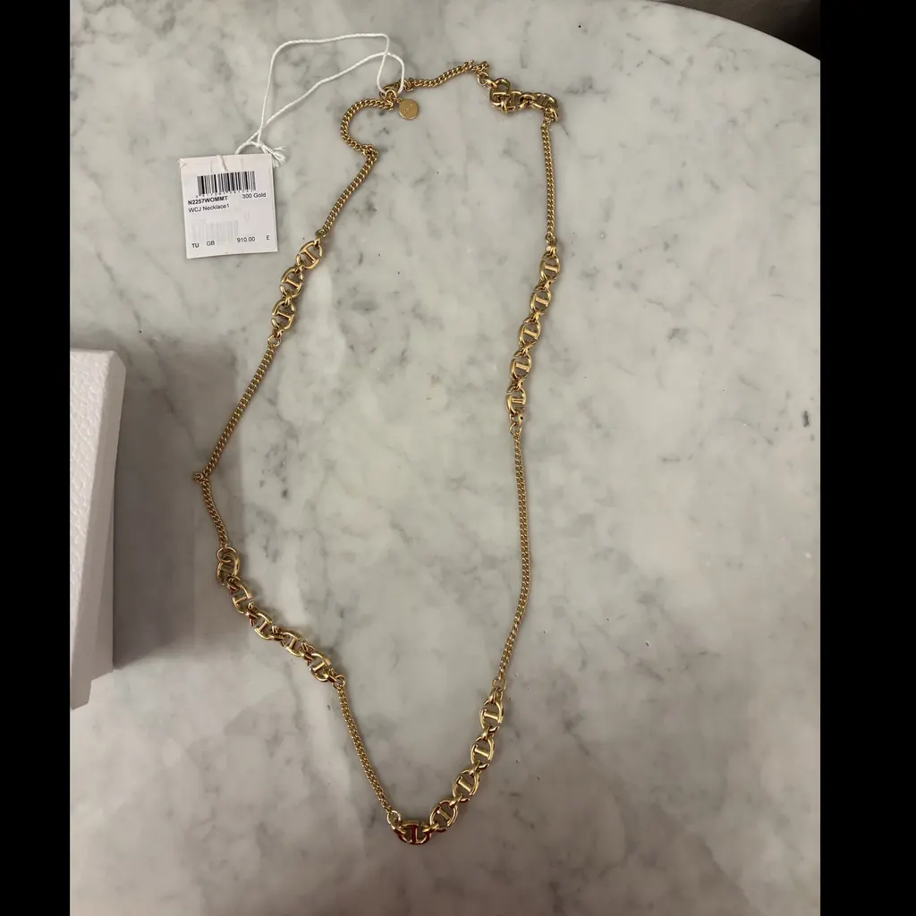 Dior CD Navy  Necklace Gold Never worn, with tag - Inside View