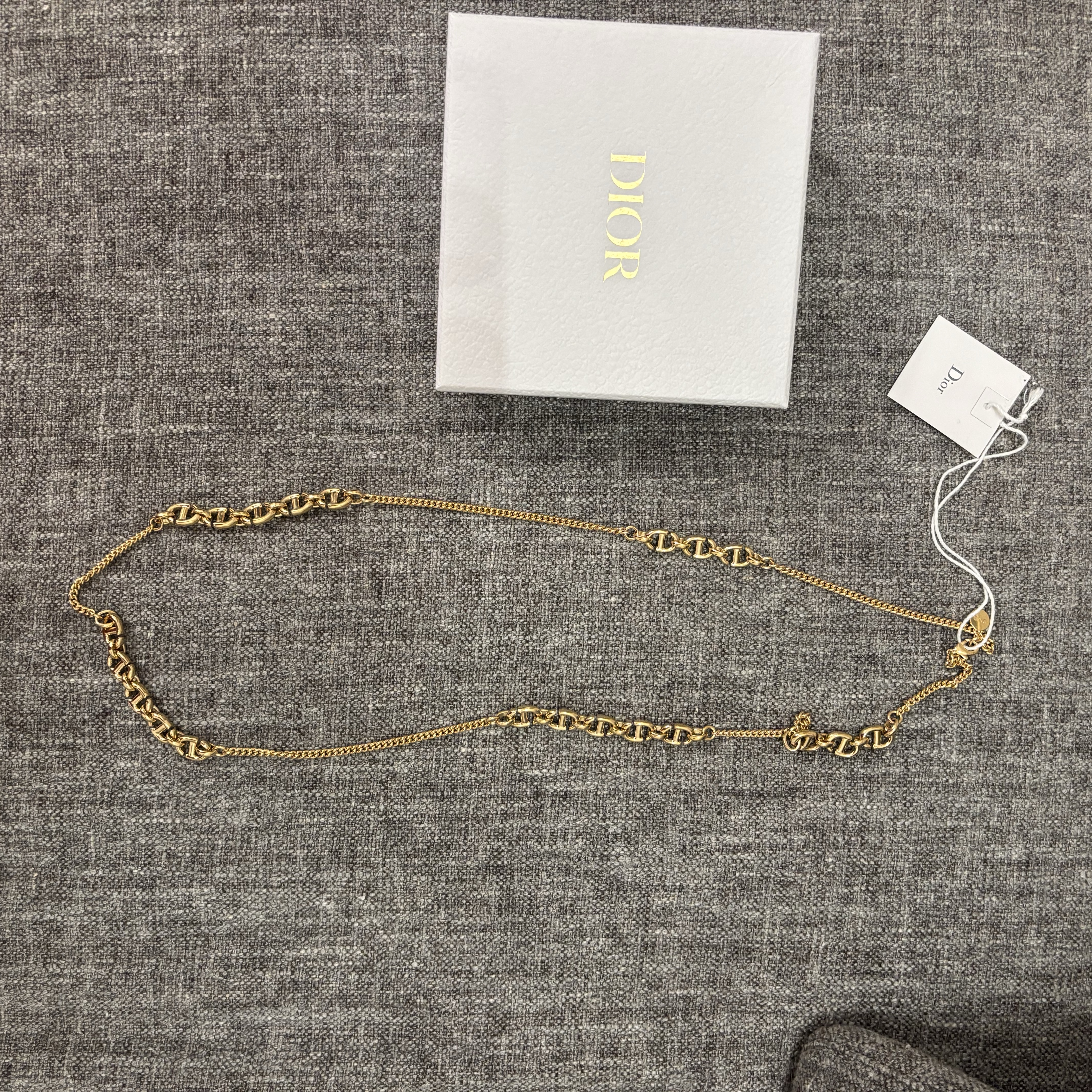 Dior CD Navy  Necklace Gold Never worn, with tag - Model View