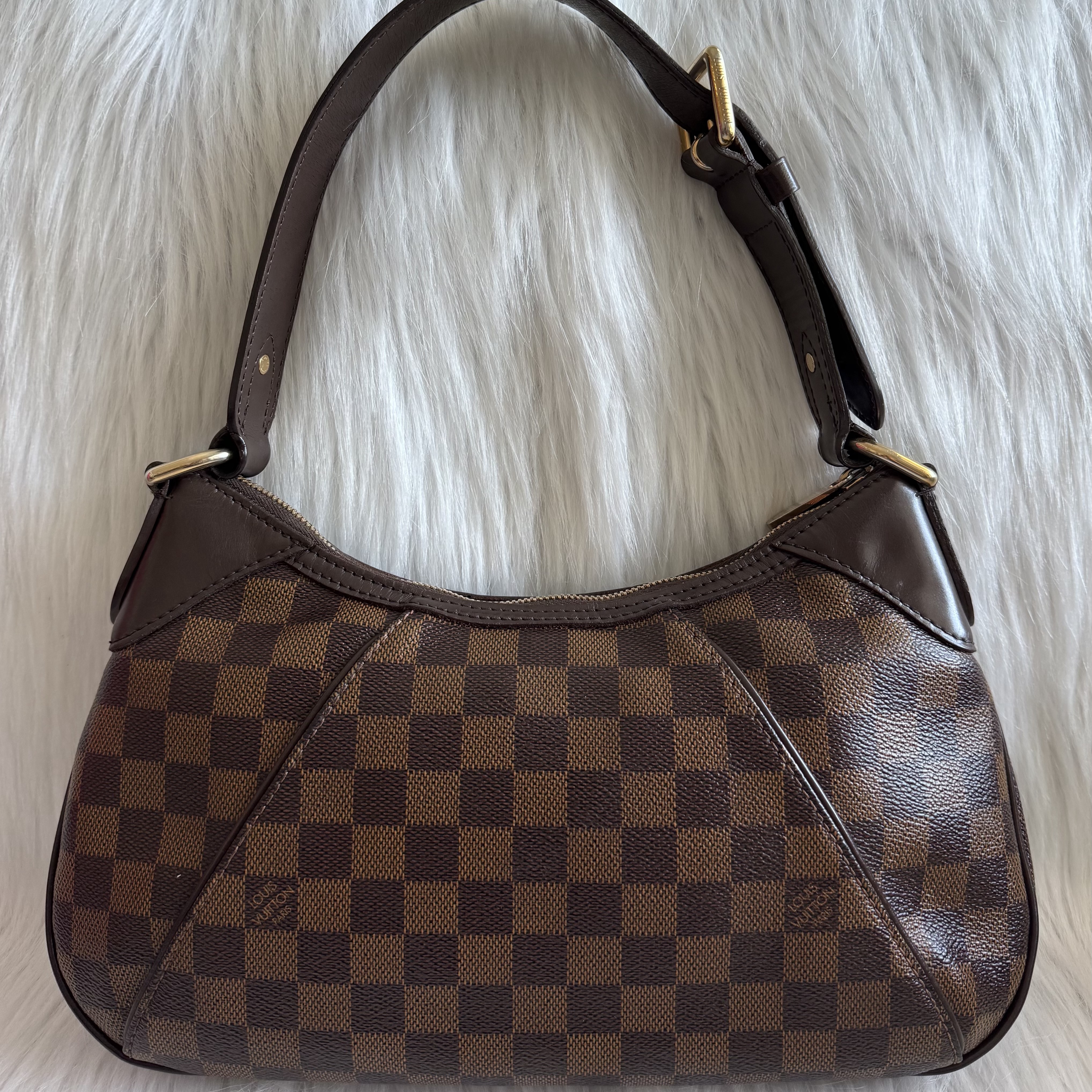 Louis Vuitton Damier Ebene Thames PM Brown Leather Very good condition - Back View