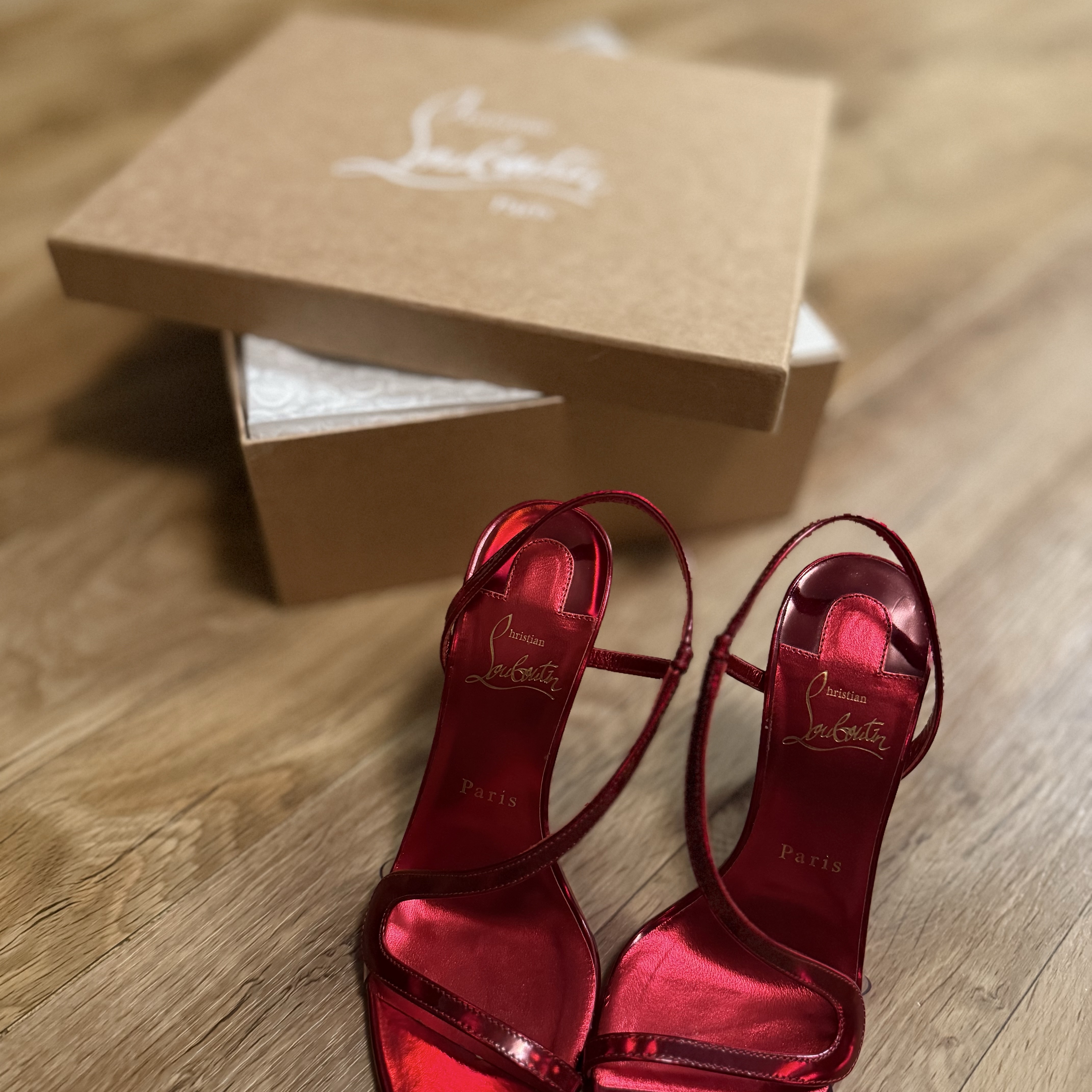 Christian Louboutin Heels Red Leather Very good condition - Back View